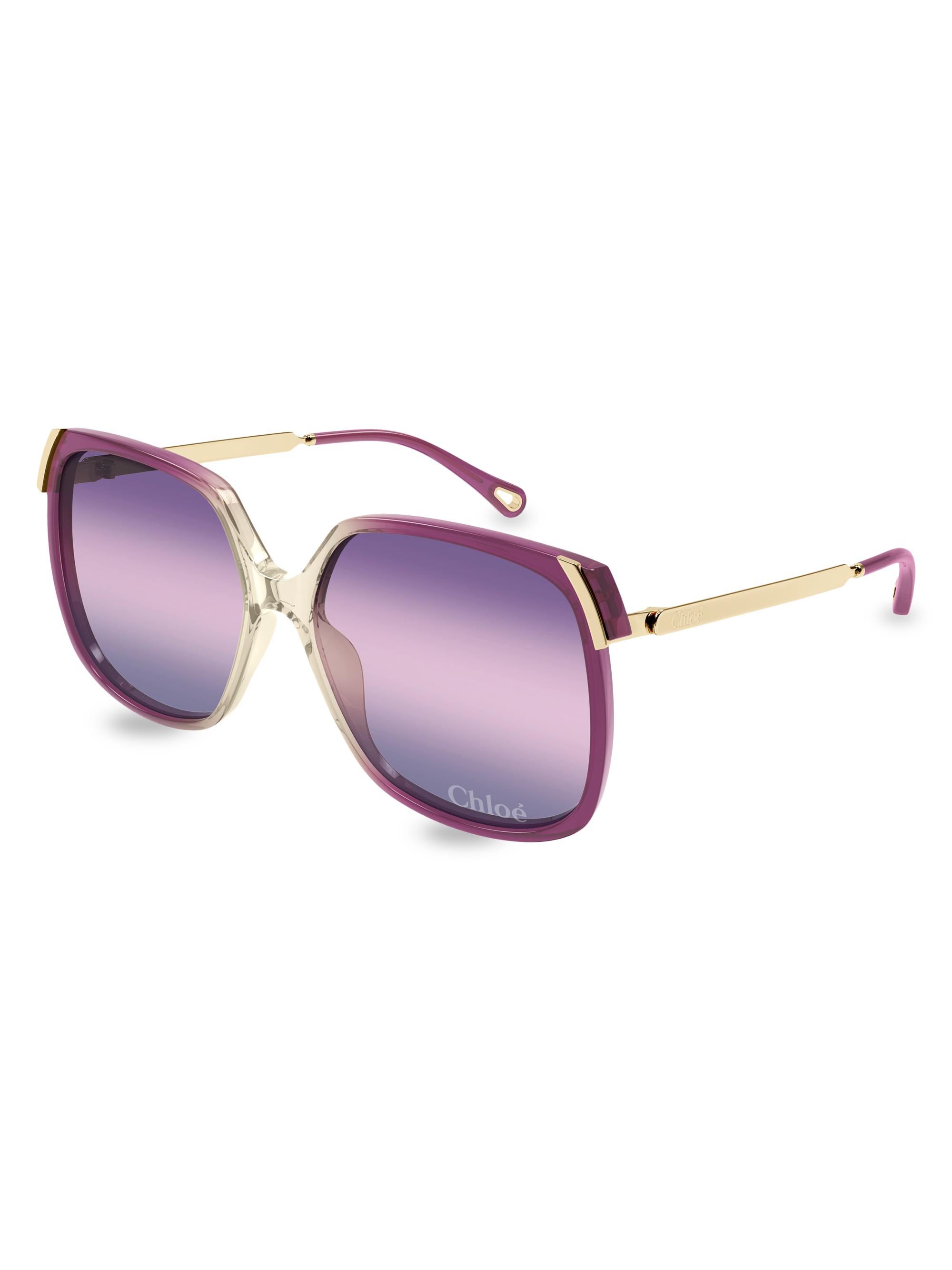 Chloé Aly Combi 60MM Squared Sunglasses | Saks Fifth Avenue