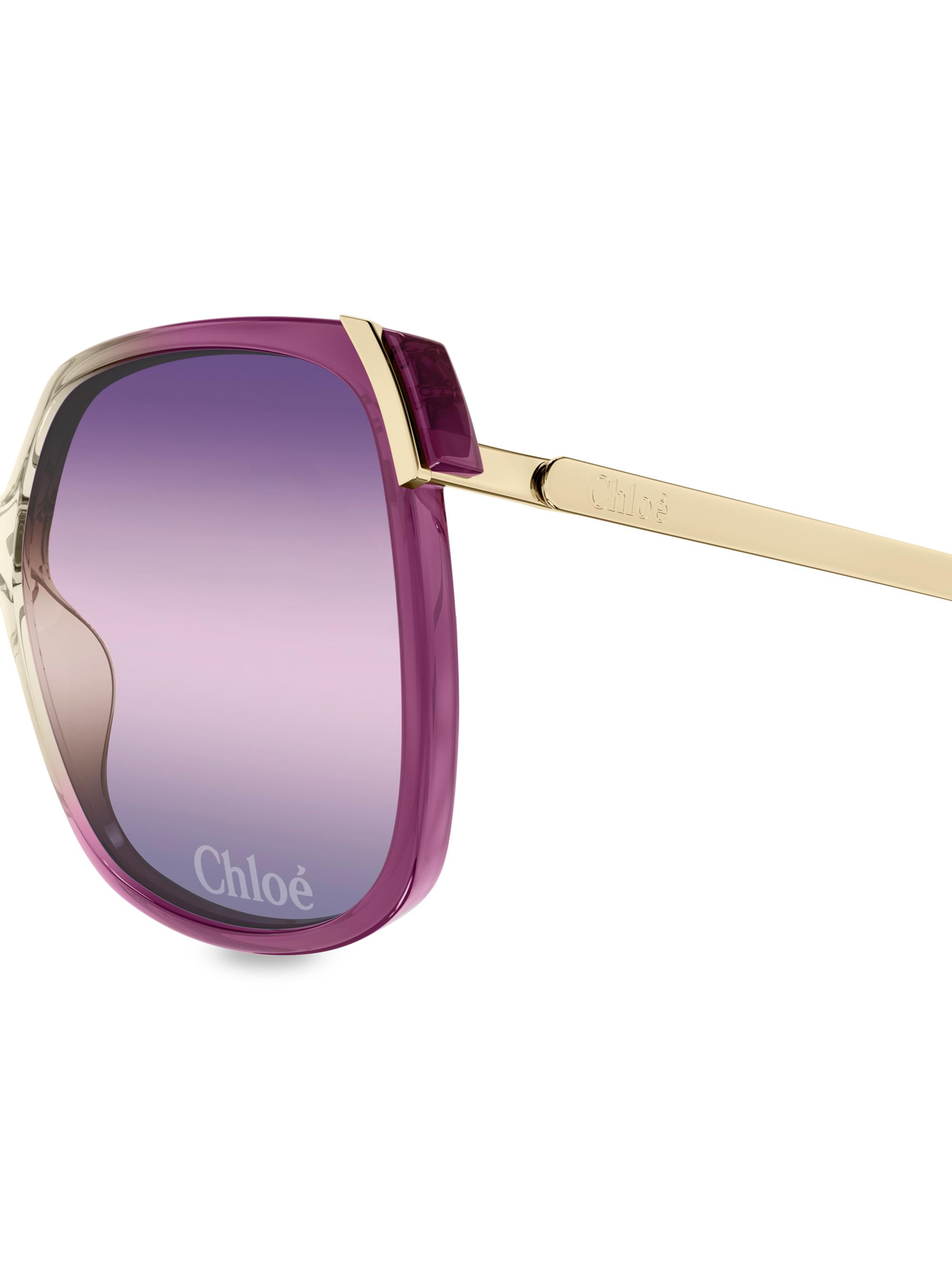 Chloé Aly Combi 60MM Squared Sunglasses | Saks Fifth Avenue
