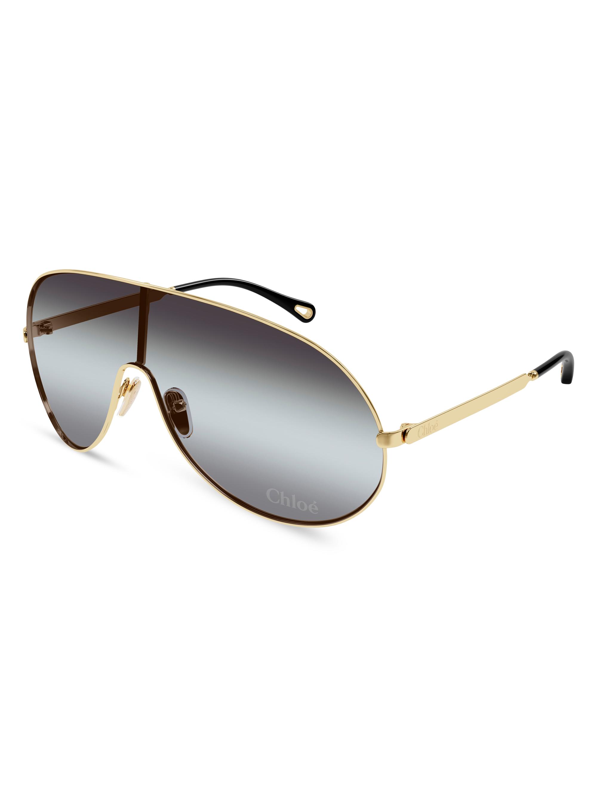 Chloé Women's Aly 99MM Mask Sunglasses - Gold Grey