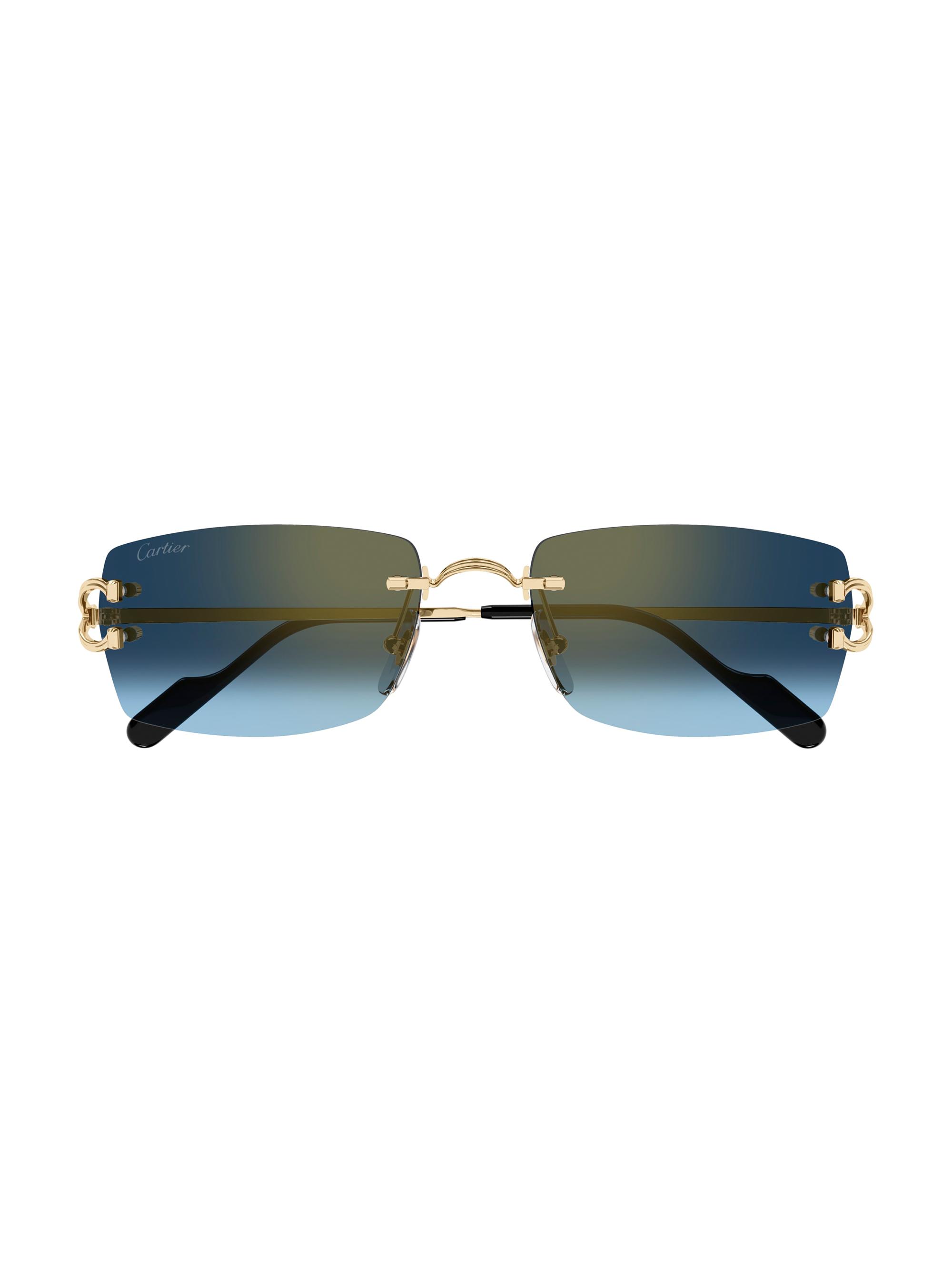 Cartier C Decor 56MM Rimless Rectangular Sunglasses | Saks Fifth