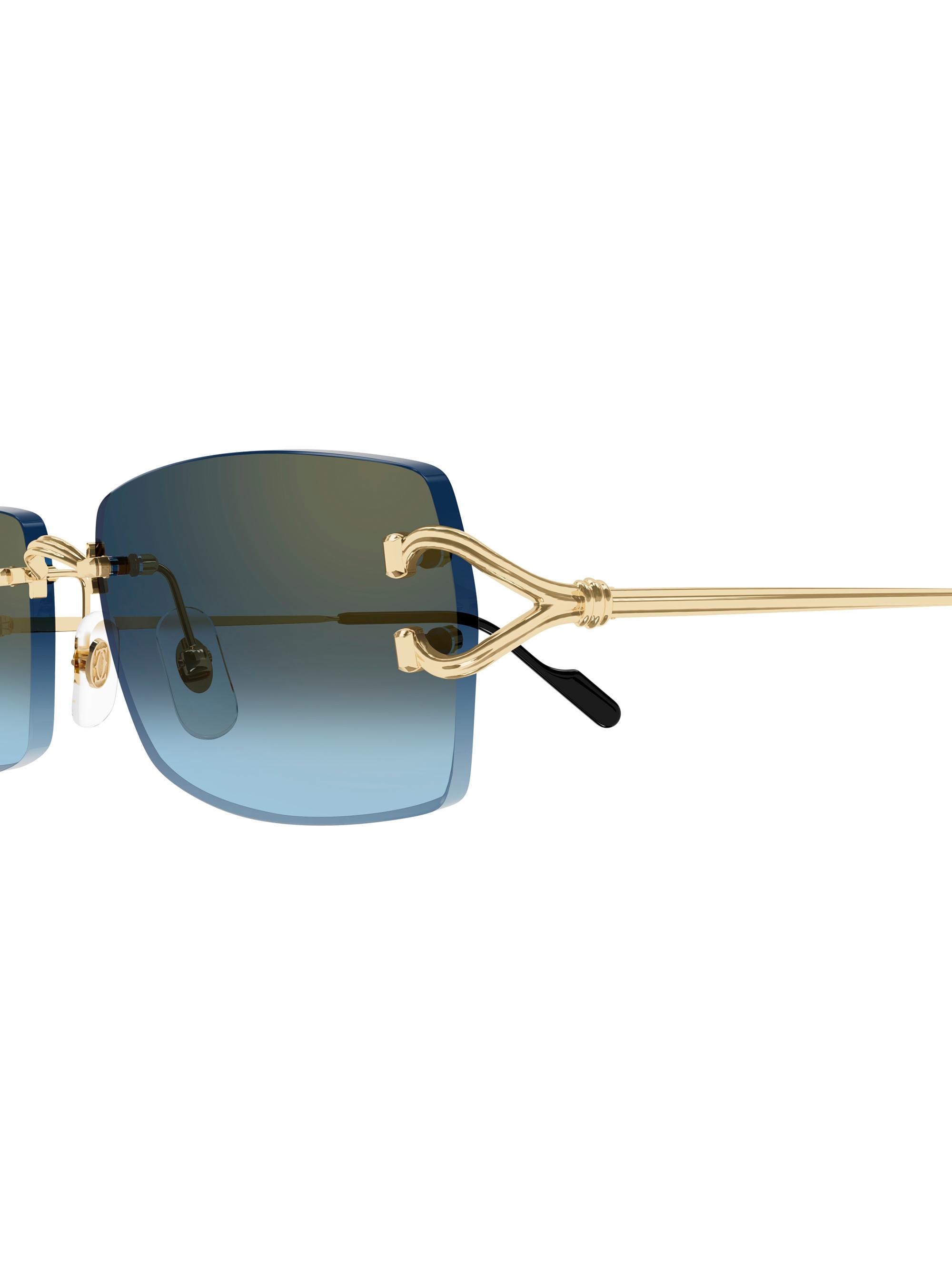 Cartier C Decor 56MM Rimless Rectangular Sunglasses | Saks Fifth