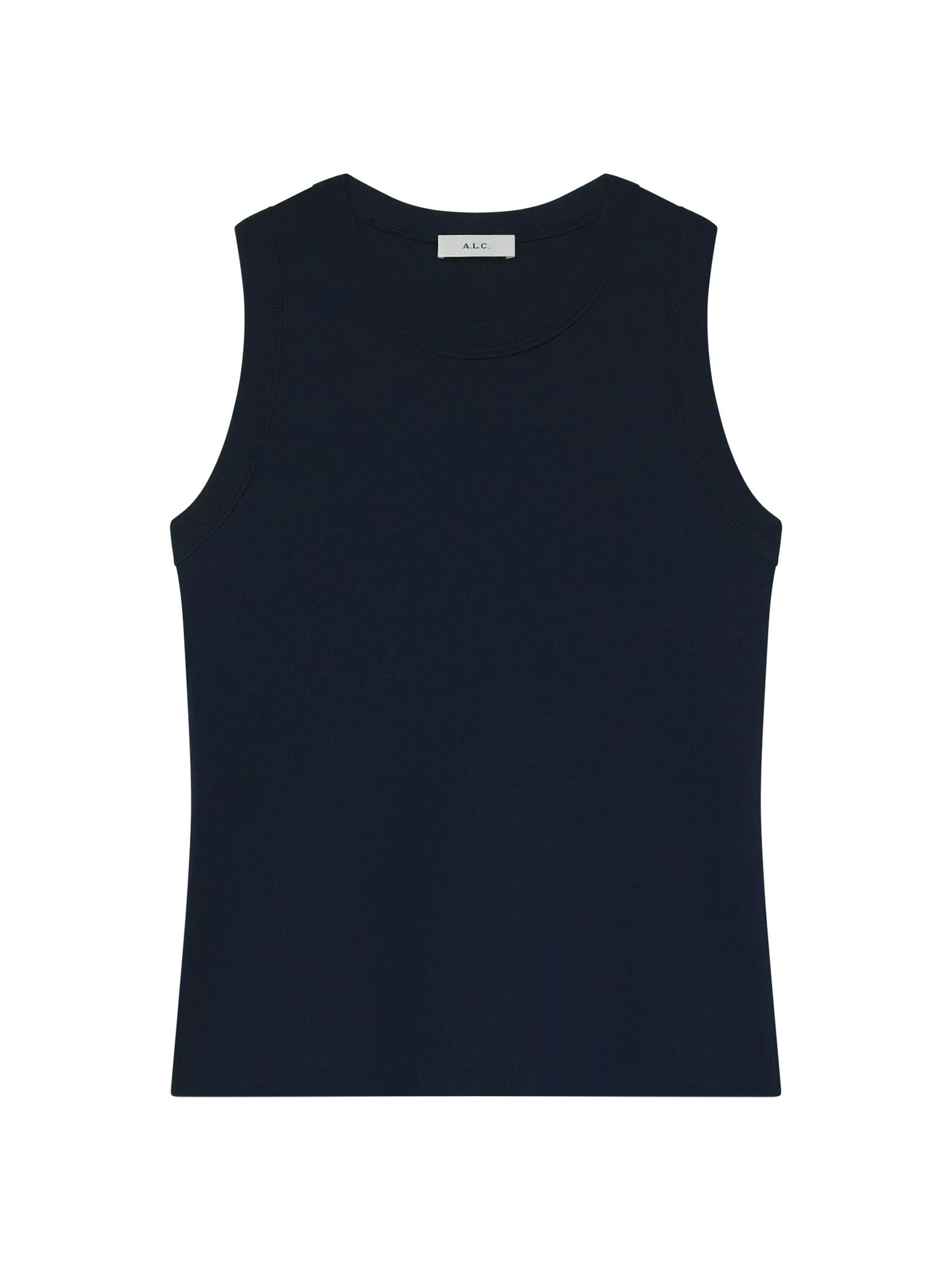 A.L.C. Women's Hadley Rib-Knit Cotton Tank - Maritime Navy