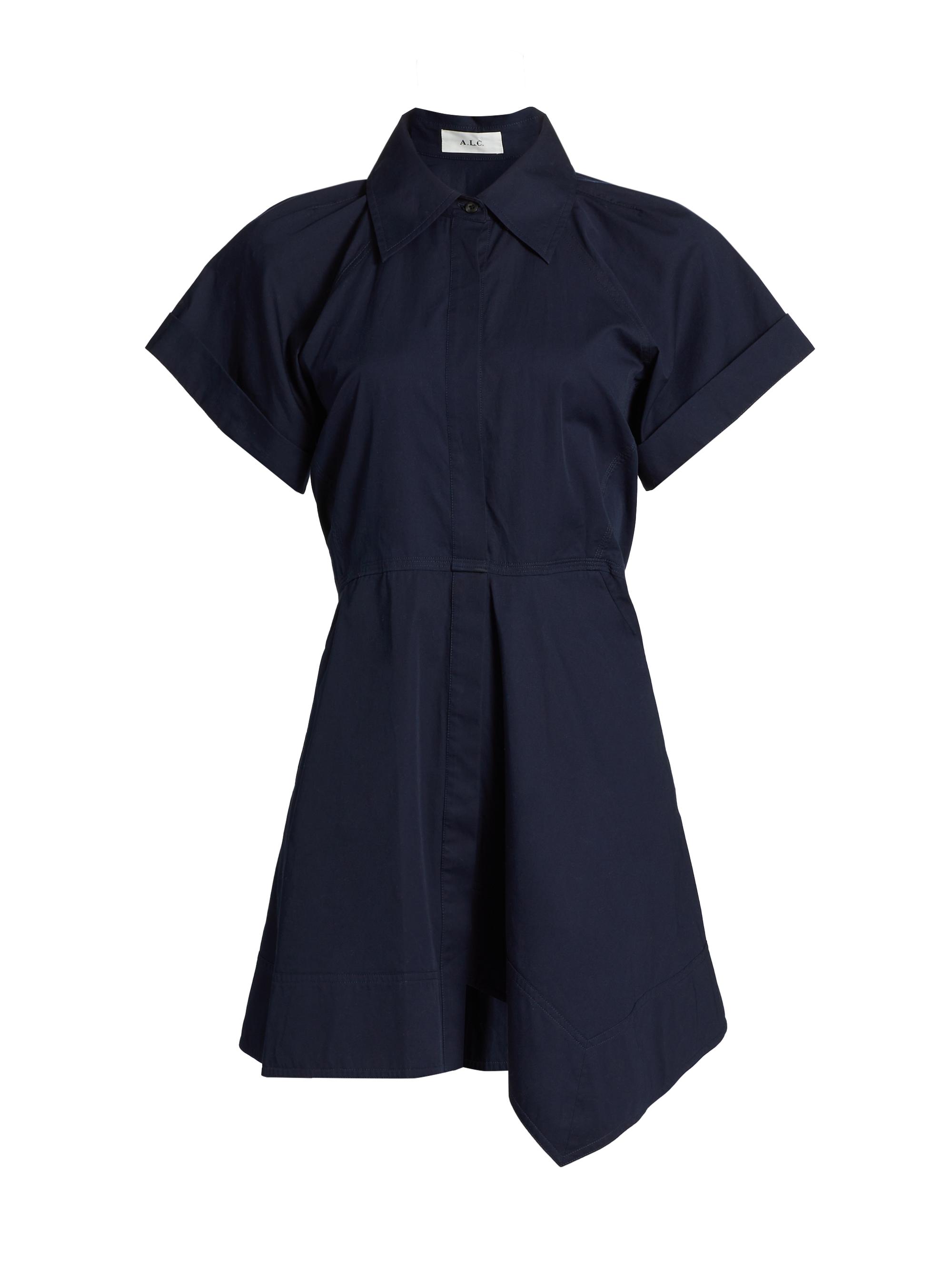 A.L.C. Women's Julie Asymmetric Cotton Mini-Shirtdress - Navy
