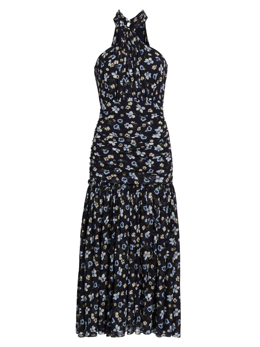 Veronica Beard Brock Floral Silk A-Line Maxi Dress | Saks Fifth Avenue