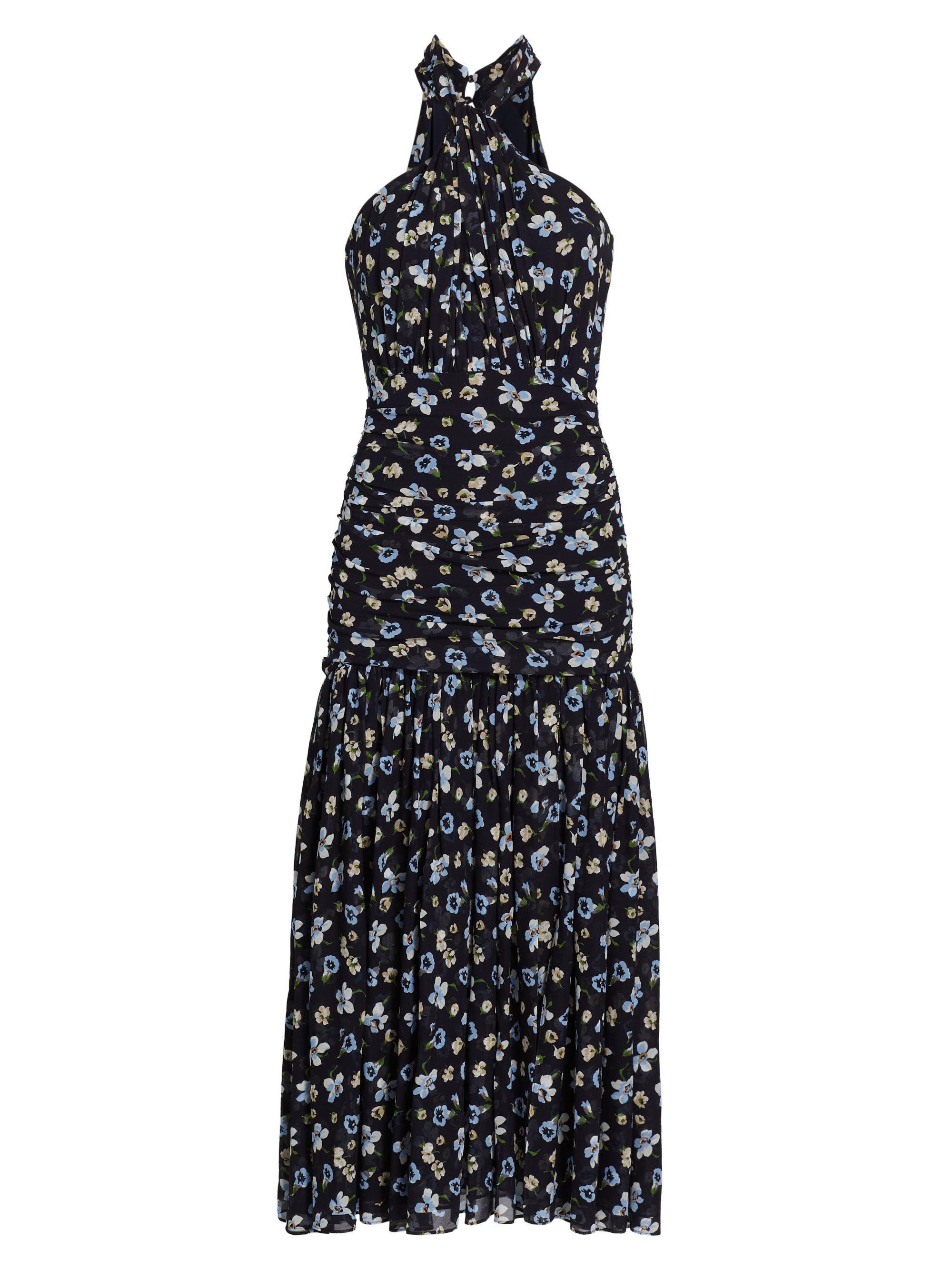 Veronica Beard Women's Brock Floral Silk A-Line Maxi Dress - Navy Multi