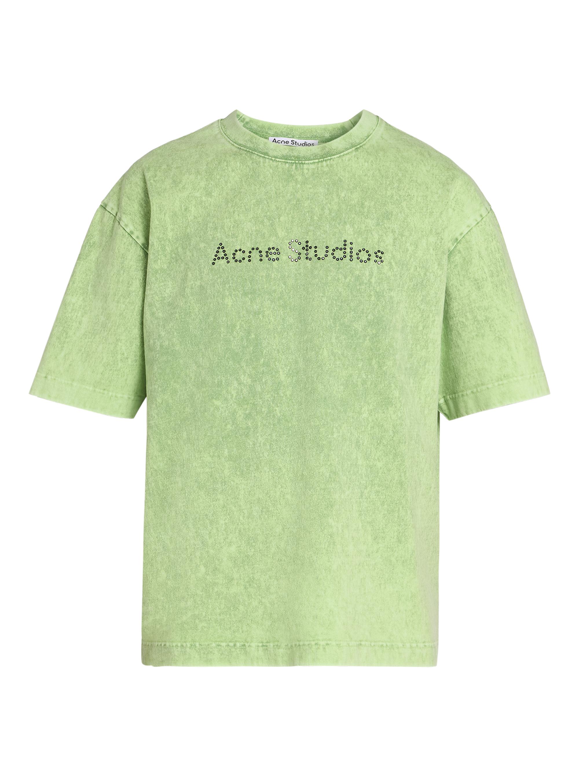 Acne Studios Men's Exford Stamp Stud Crewneck T-Shirt - Bright Green