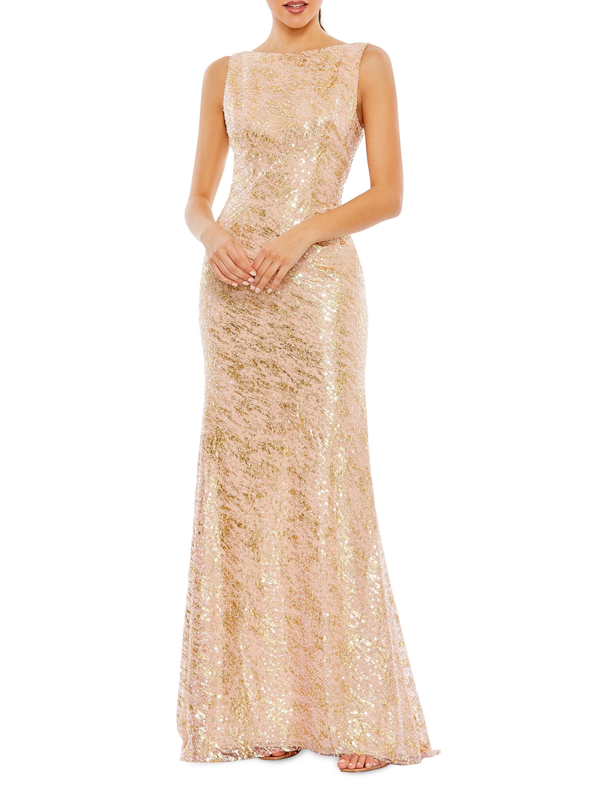 Mac Duggal Women's Sequined Cowlback Gown - Blush