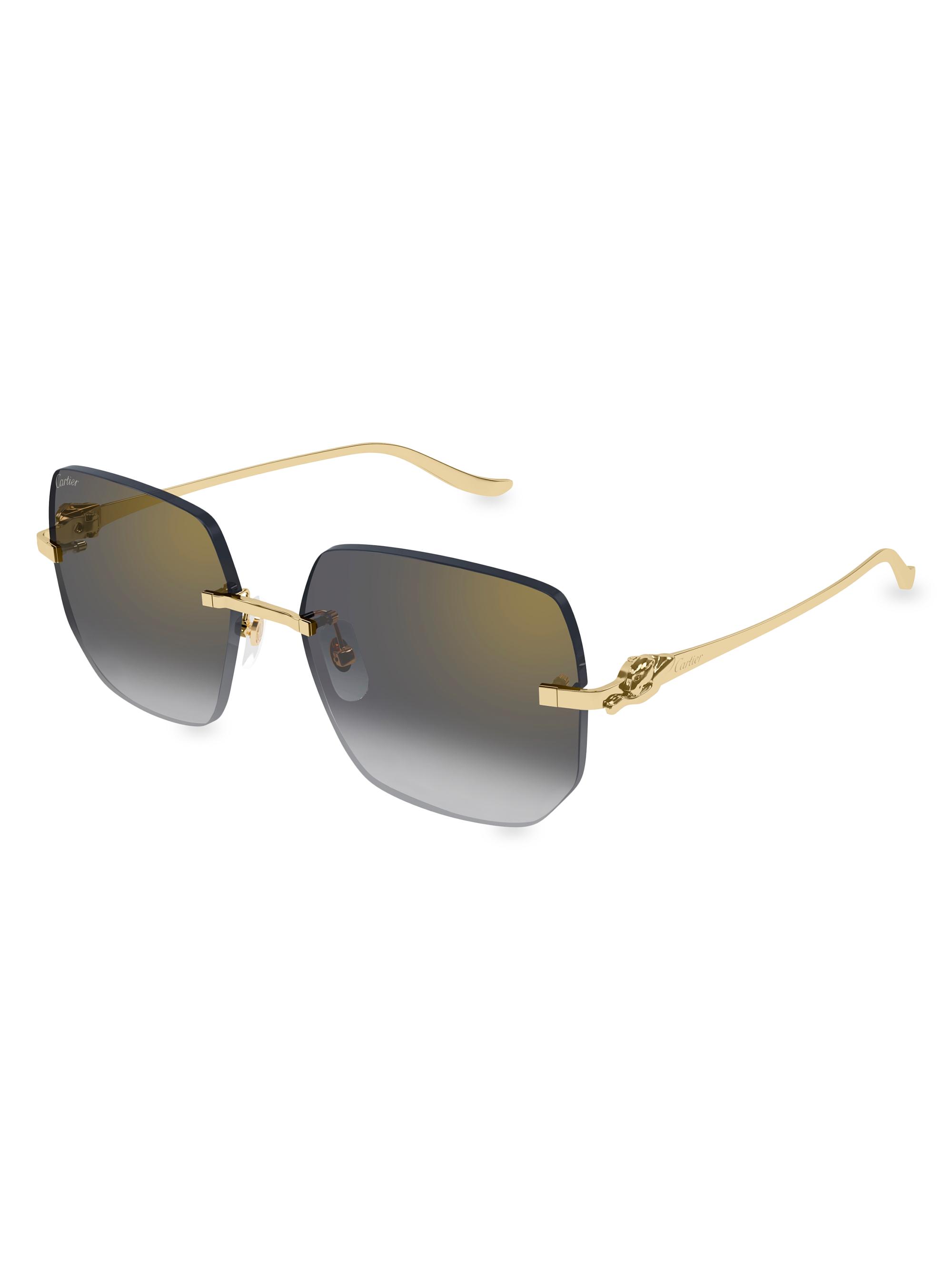 Cartier Women's Panthère Classic 57MM Square Sunglasses - Gold Dark Grey
