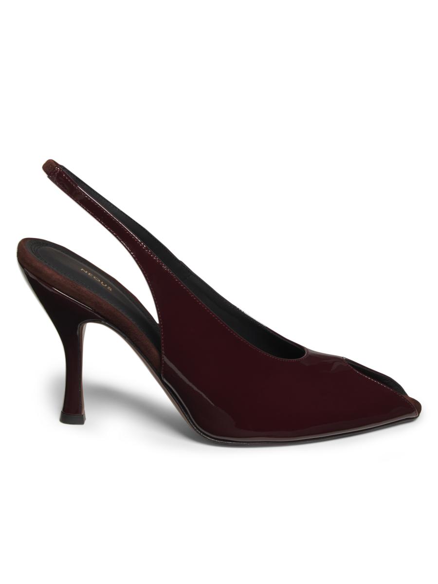 NEOUS パンプス Neous Hamal 85MM Patent Leather Peep-Toe Slingback Pumps | Saks