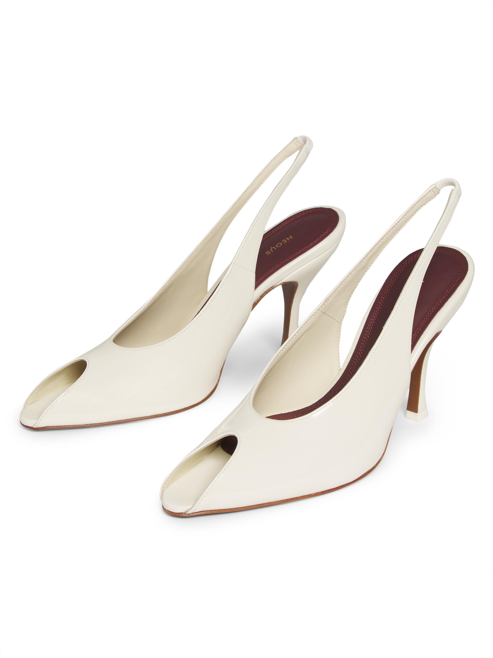 Neous Hamal 85MM Patent Leather Peep-Toe Slingback Pumps