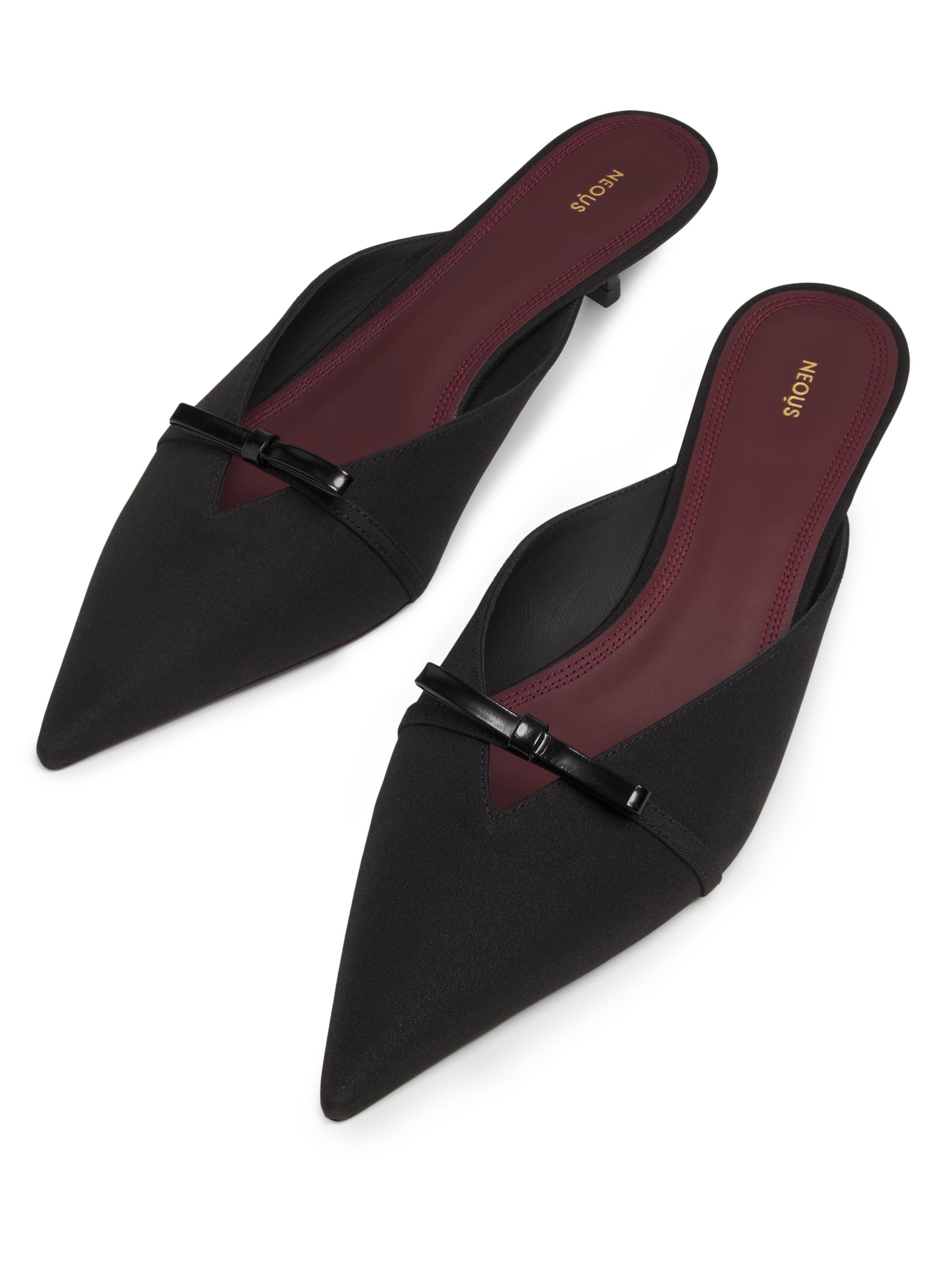 Neous Mira 40MM Bow-Detailed Crepe de Chine Mules | Saks Fifth Avenue