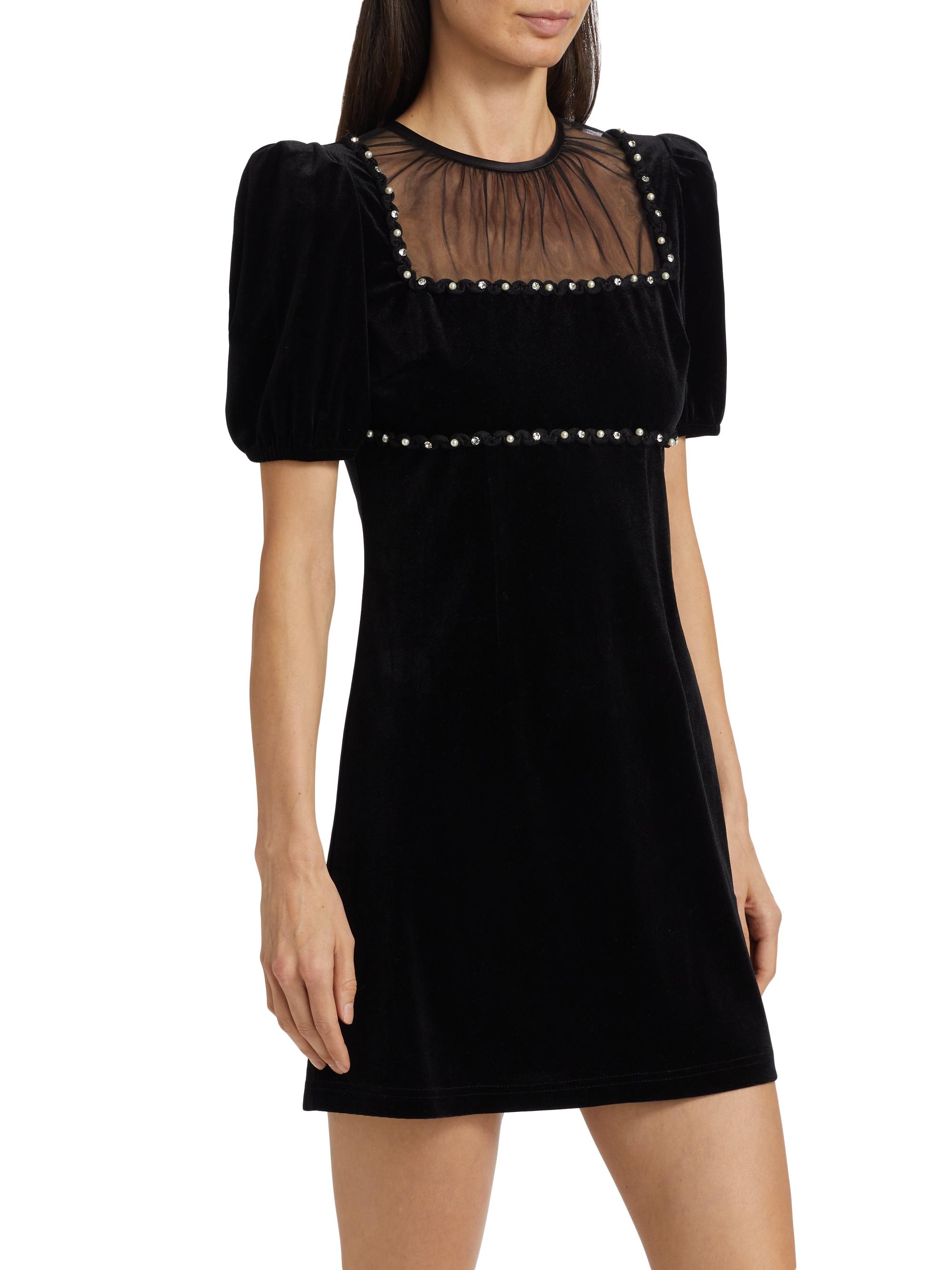 If Only Studio Faith Embellished Velvet Minidress | Saks Fifth Avenue