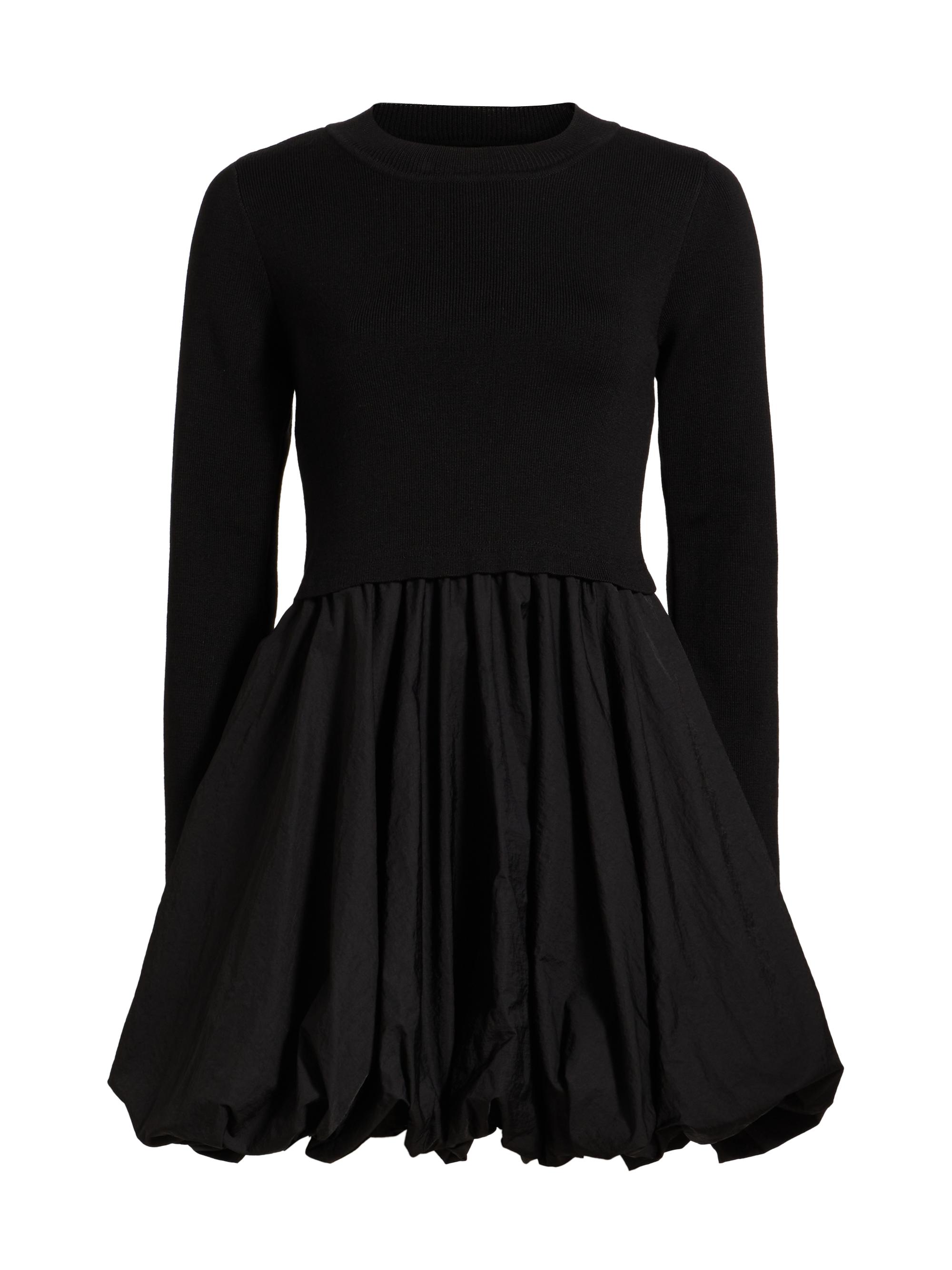 If Only Studio Georgia Mix-Media Bubble-Hem Minidress | Saks Fifth