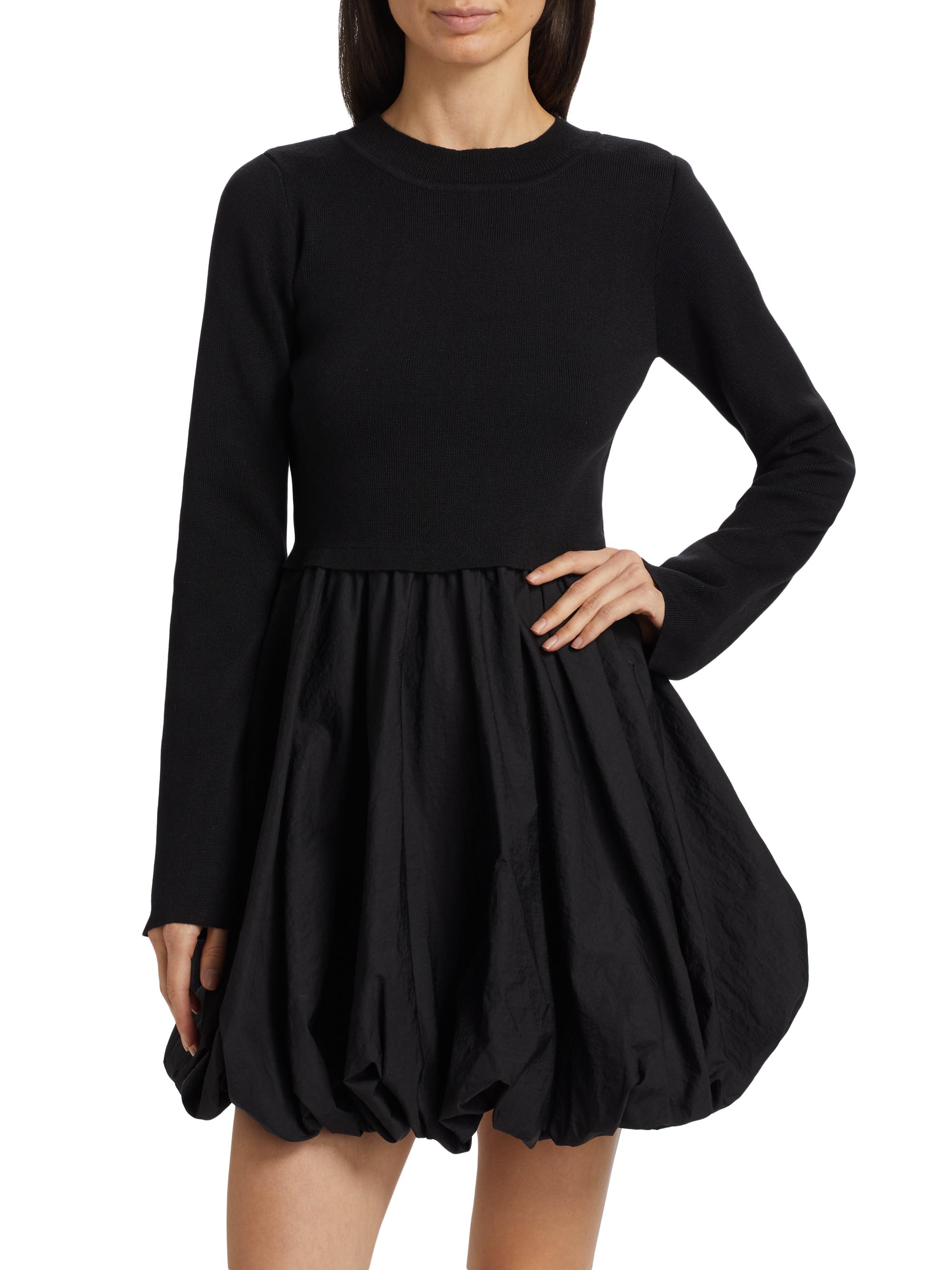 If Only Studio Georgia Mix-Media Bubble-Hem Minidress | Saks Fifth
