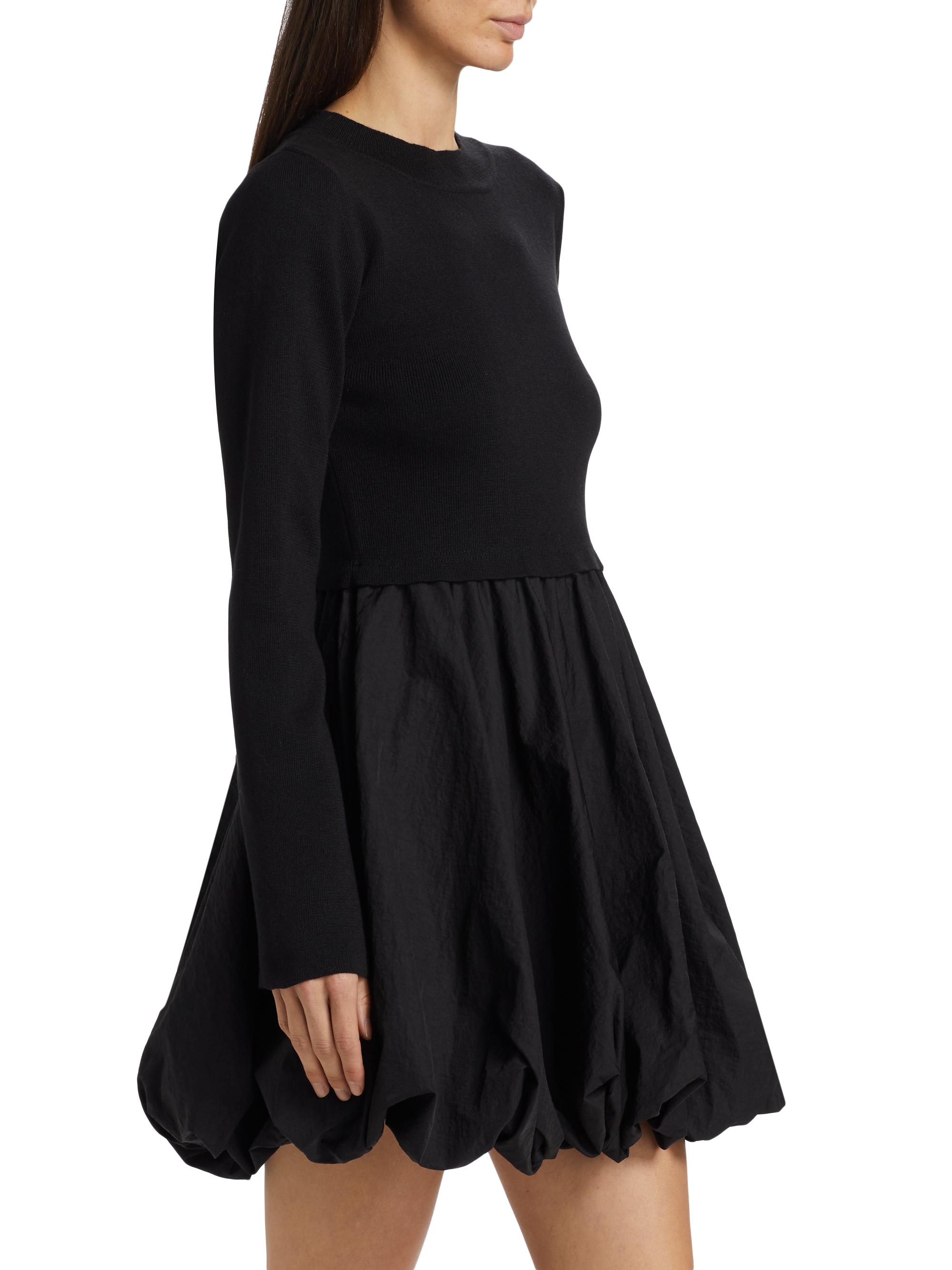 If Only Studio Georgia Mix-Media Bubble-Hem Minidress | Saks Fifth