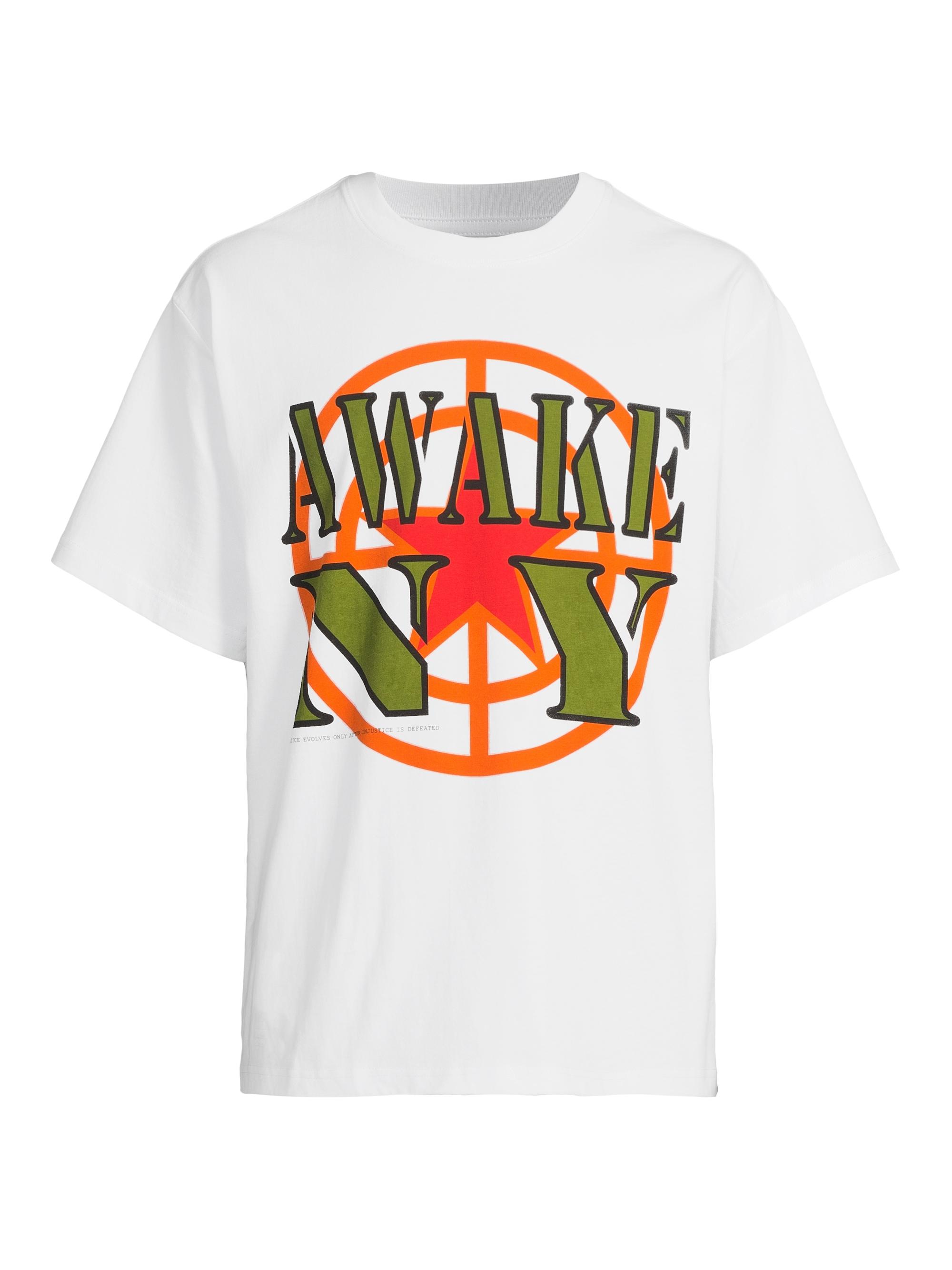 Awake NY Men's Crosshair Logo Crewneck T-Shirt - White