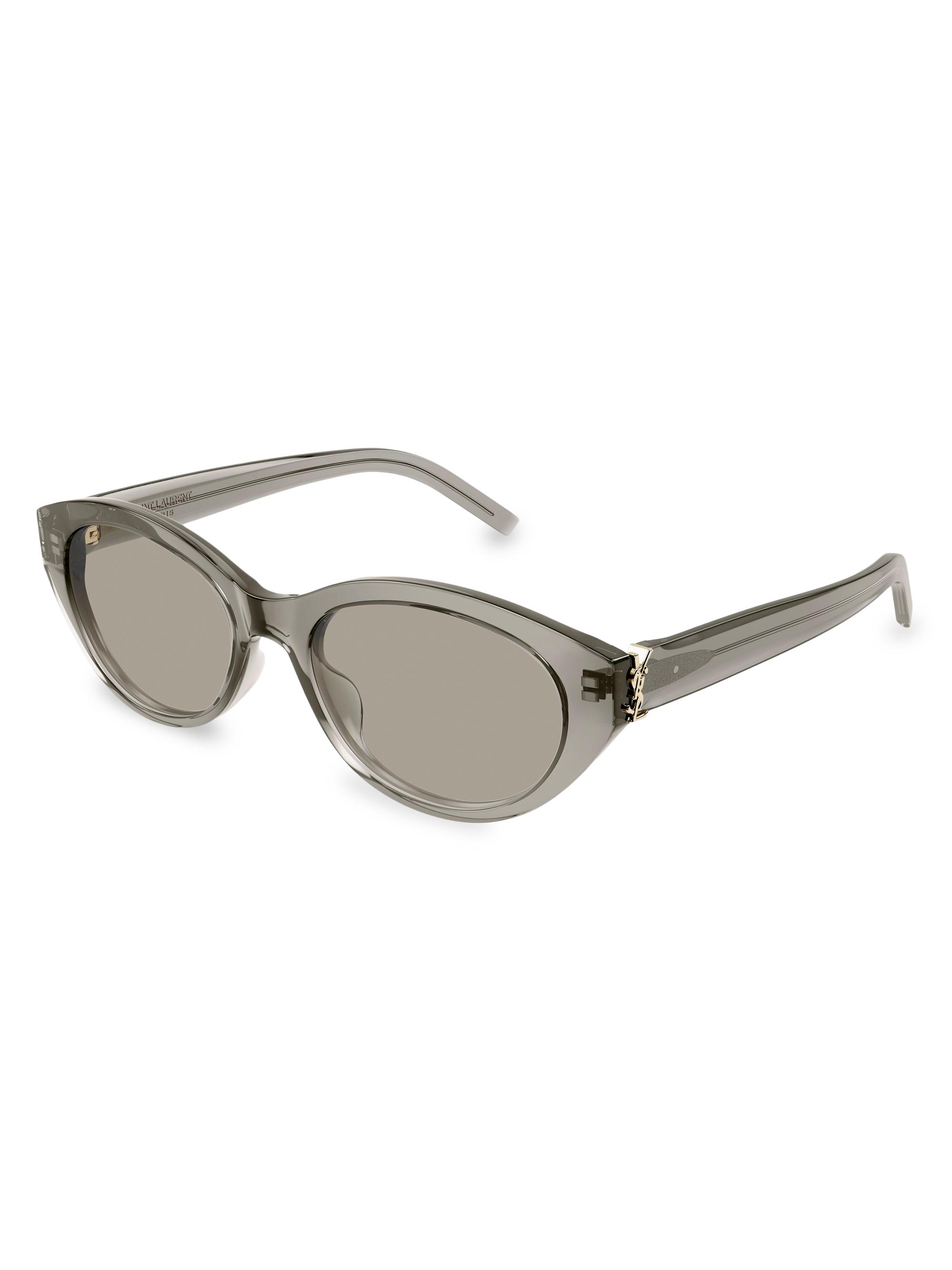Saint Laurent Women's Monogram Hinge 54MM Round Sunglasses - Grey