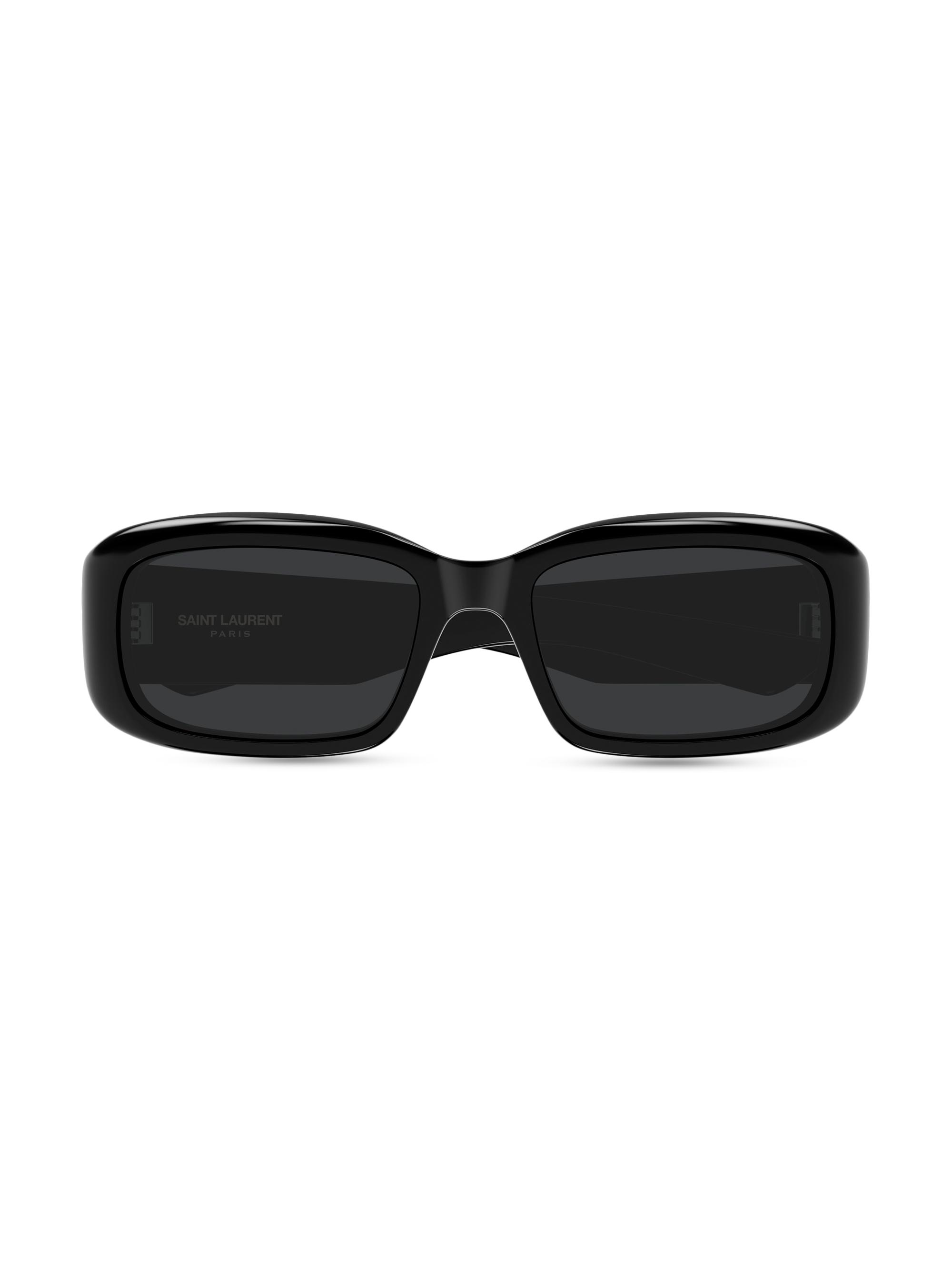 Saint Laurent Lettering Logo 55MM Rectangular Sunglasses | Saks