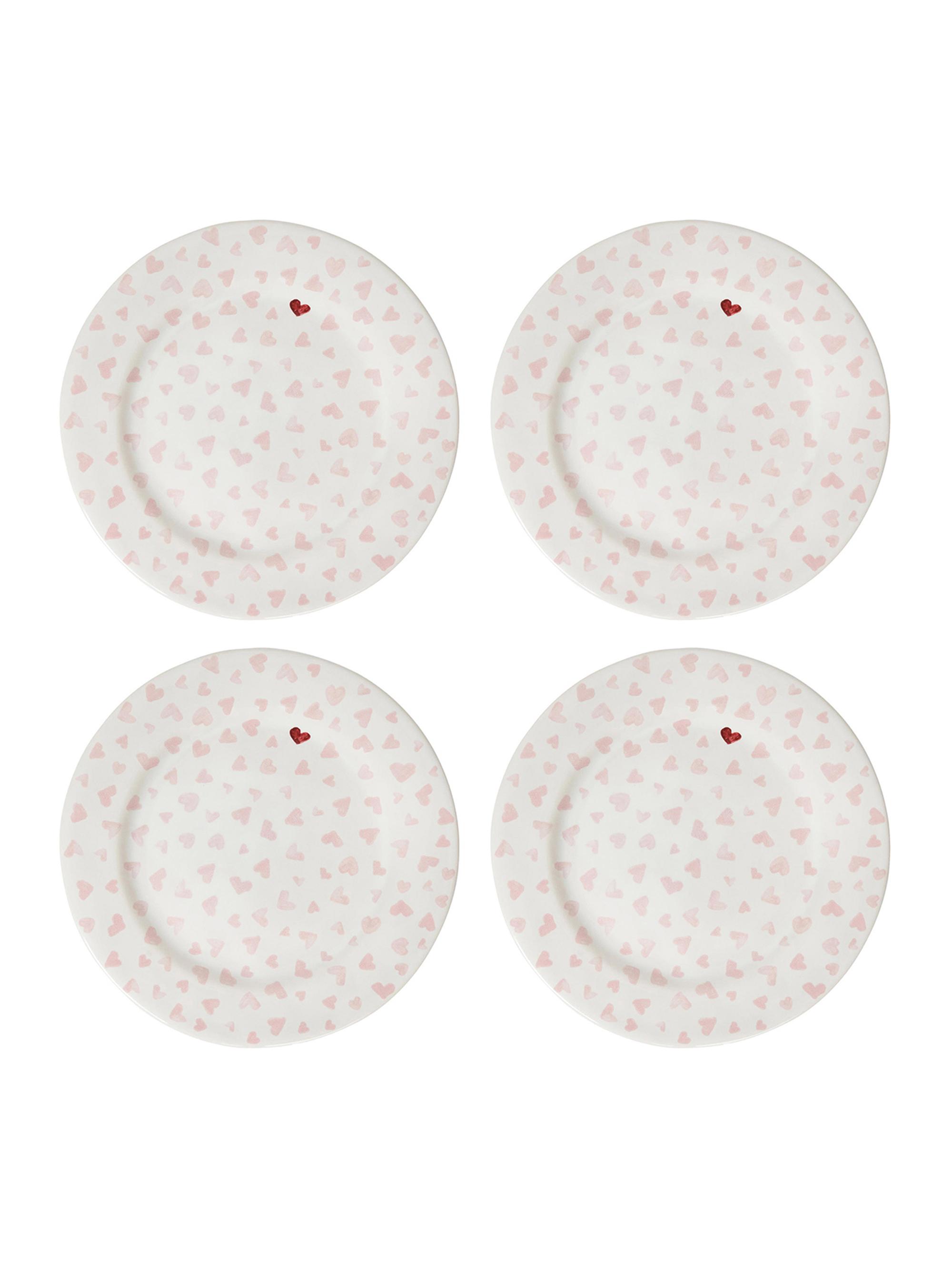 Juliska Love You More Dessert/Salad Plates 4-Piece Set - Pink