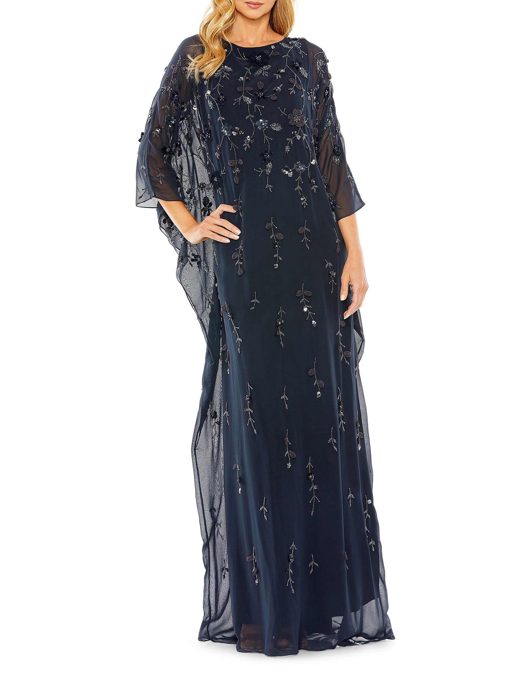 mac duggal asymmetrical gathered dress Multicolor Asymmetrical Ruffled Halter Floral Gown main image 1