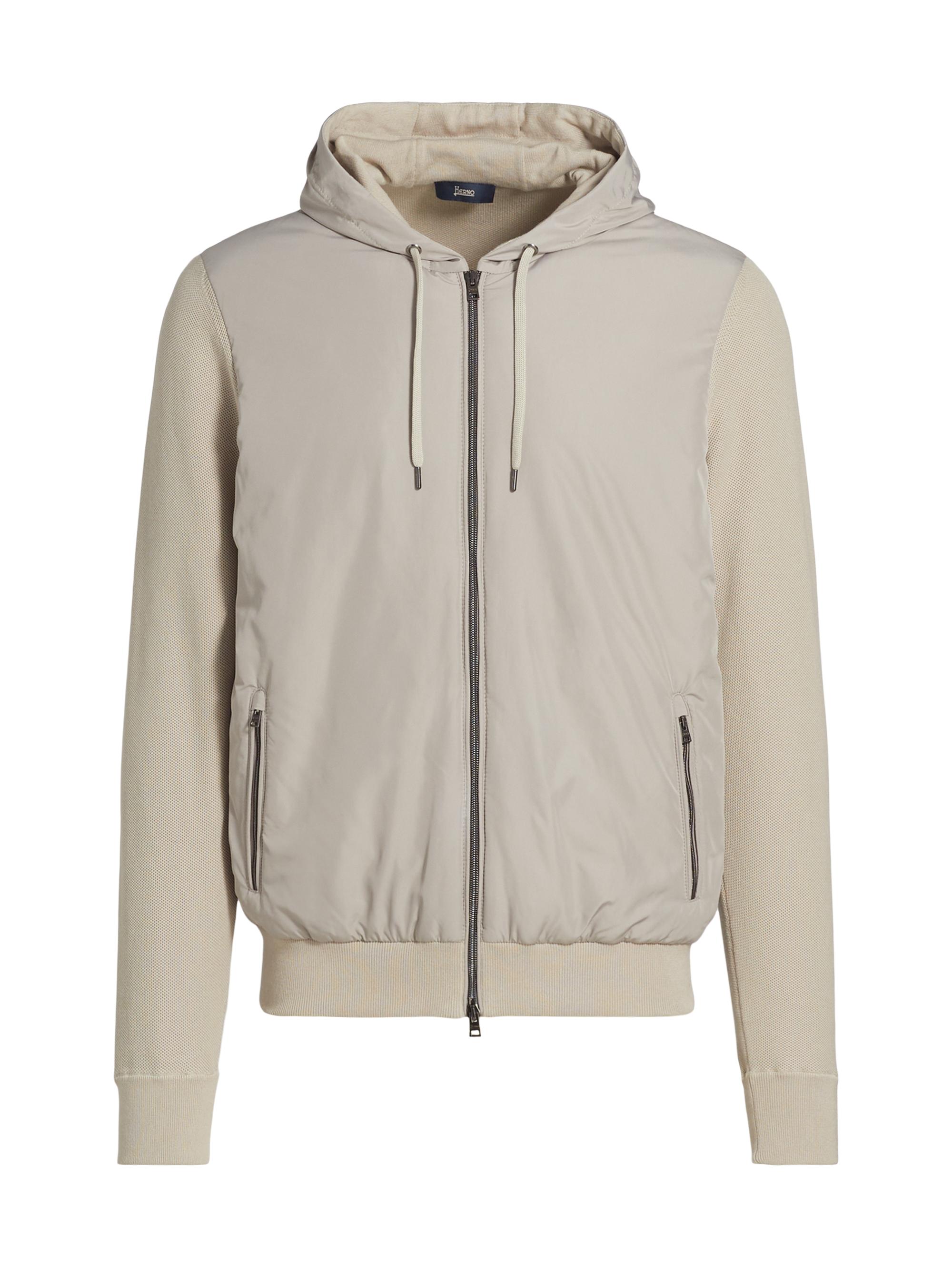 Herno Men's Cotton Hooded Bomber Jacket - Taupe