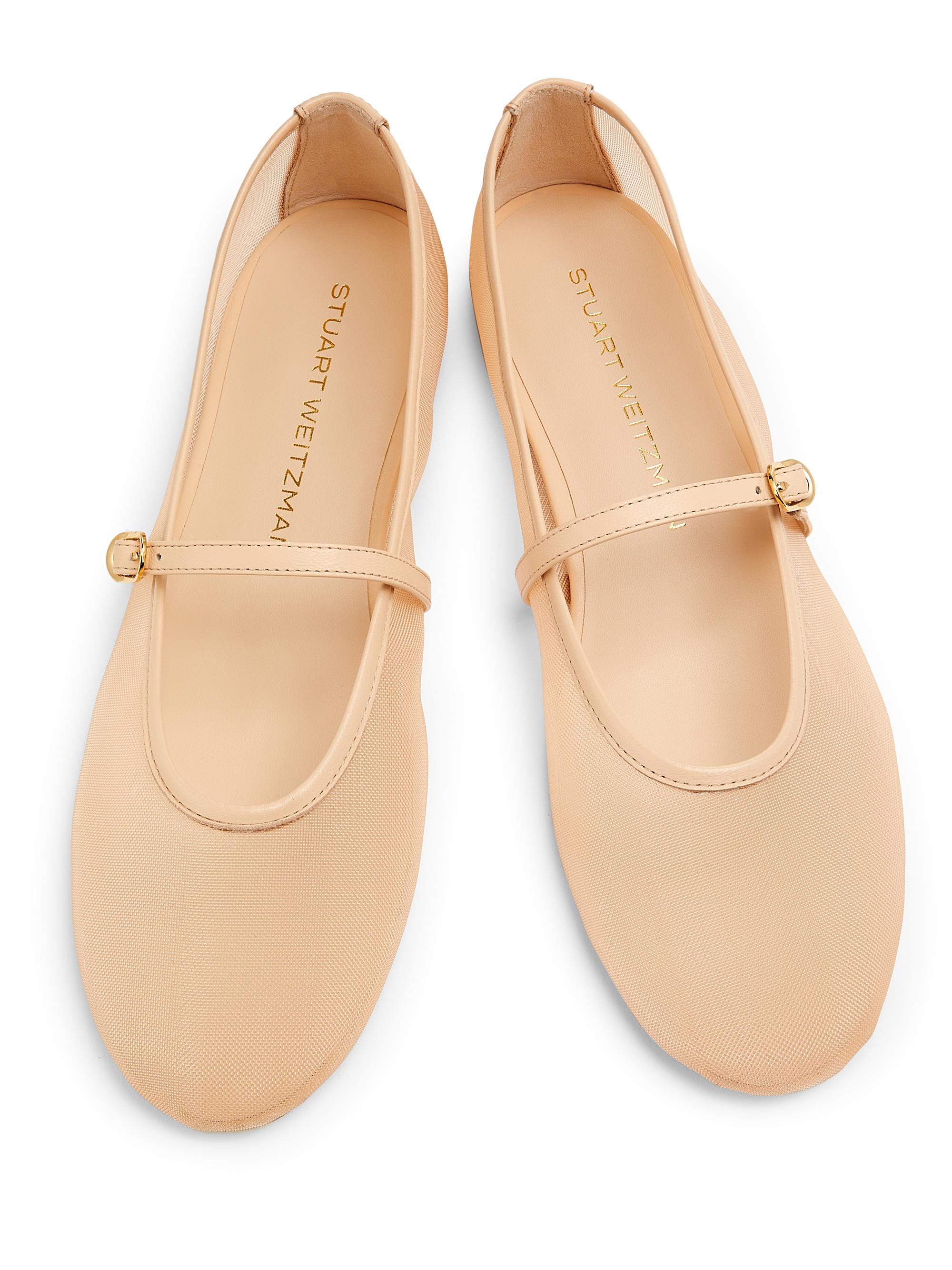 Stuart Weitzman women\'s bare tail Mary Jane flats, 6.5 STUART WEITZMAN Bareitall leather-trimmed mesh Mary Jane  main image 2