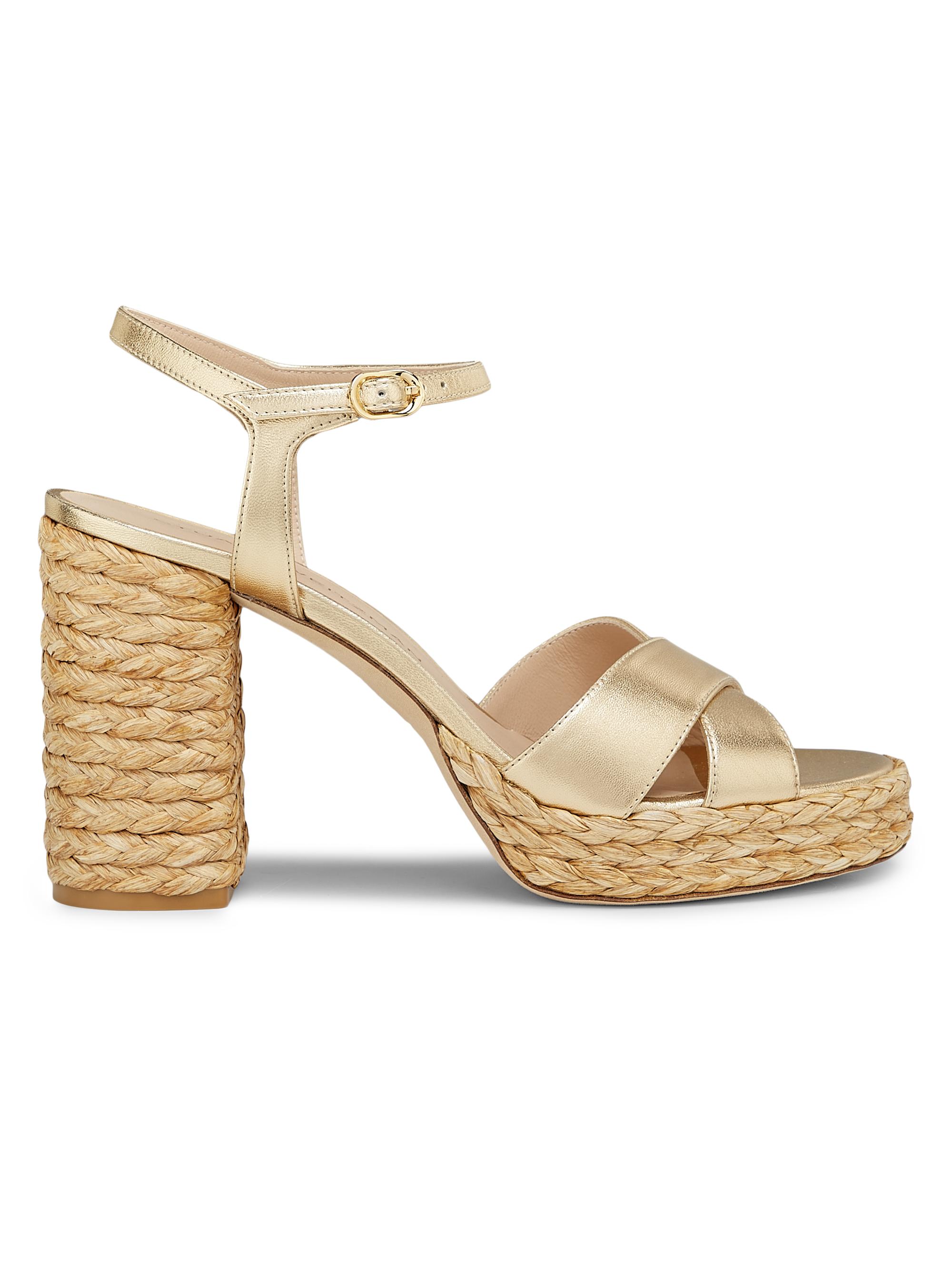 Stuart Weitzman Lana Raffia 80MM Platform Sandals | Saks