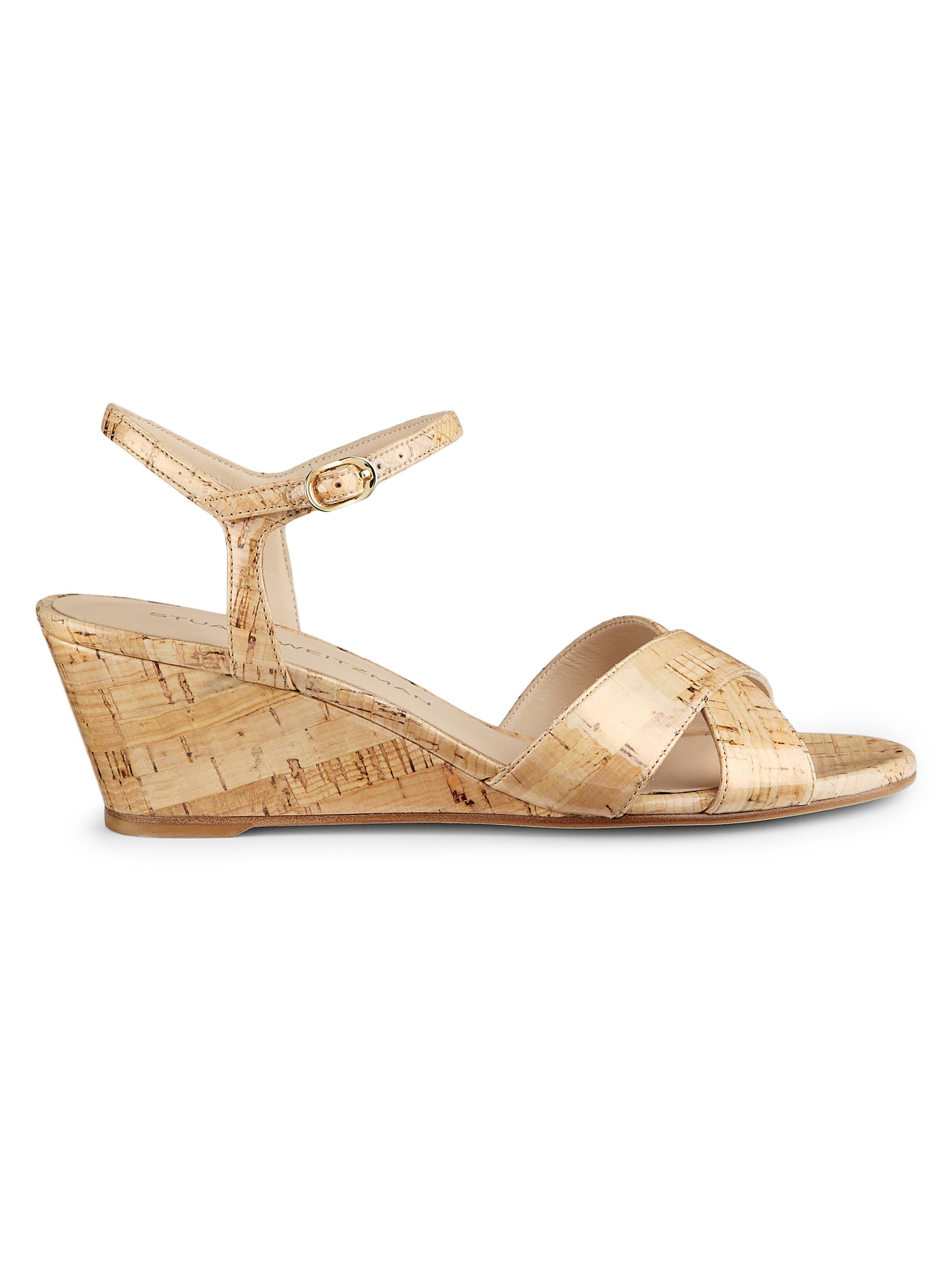 Stuart Weitzman Women's Dayna Cork Wedge Sandals - Natural