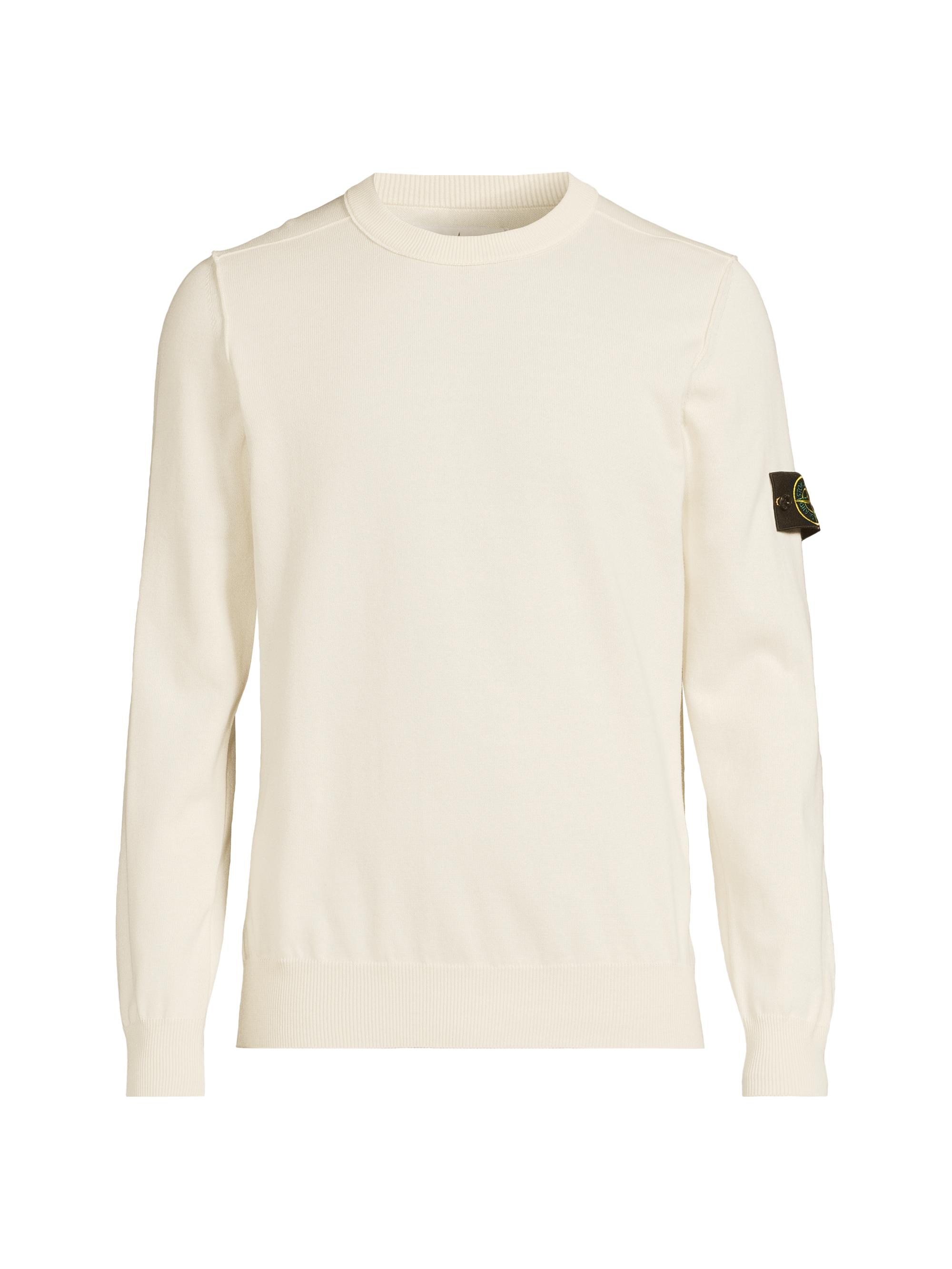 Stone Island Men's Embroidered Logo Cotton Crewneck Sweater -