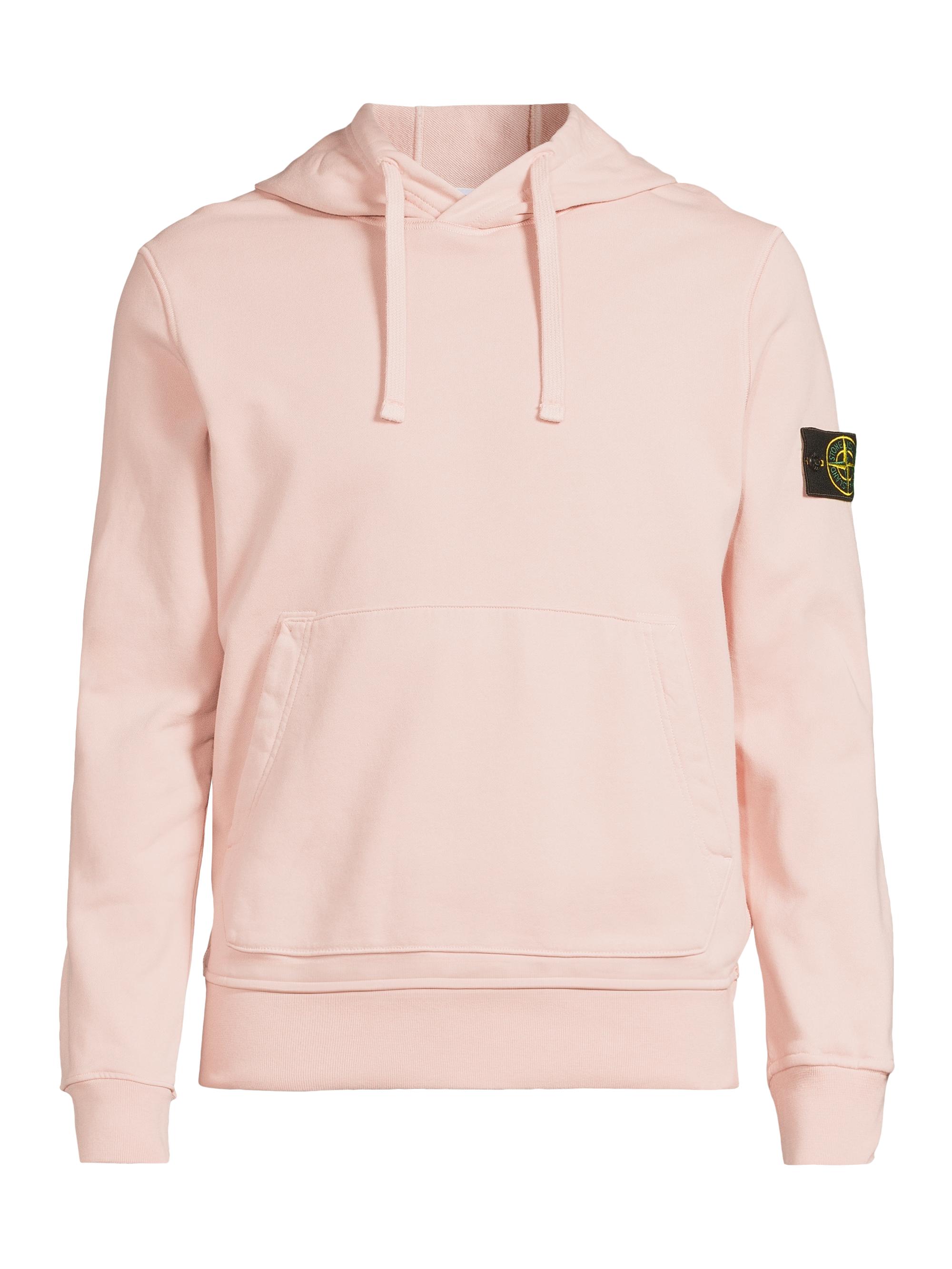 Stone Island Men's Core Fleece Cotton Hoodie - Pink