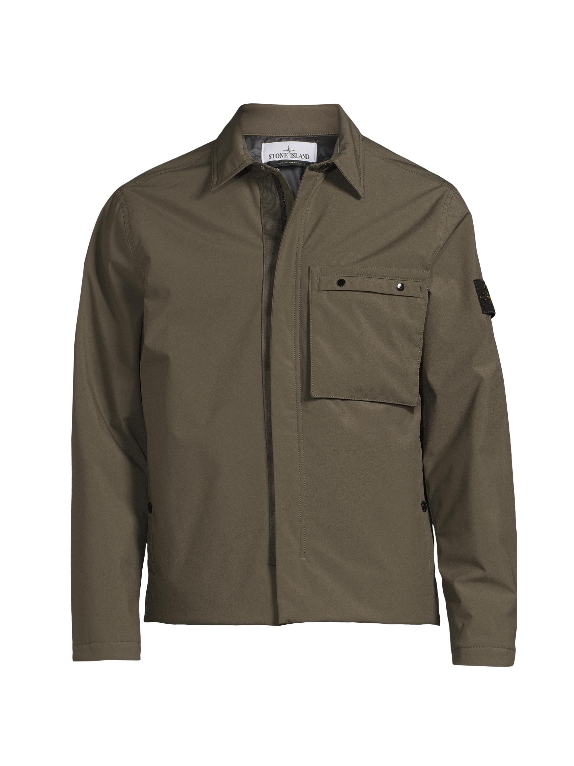 Stone Island Men's Softshell Full-Zip Jacket - Military Green