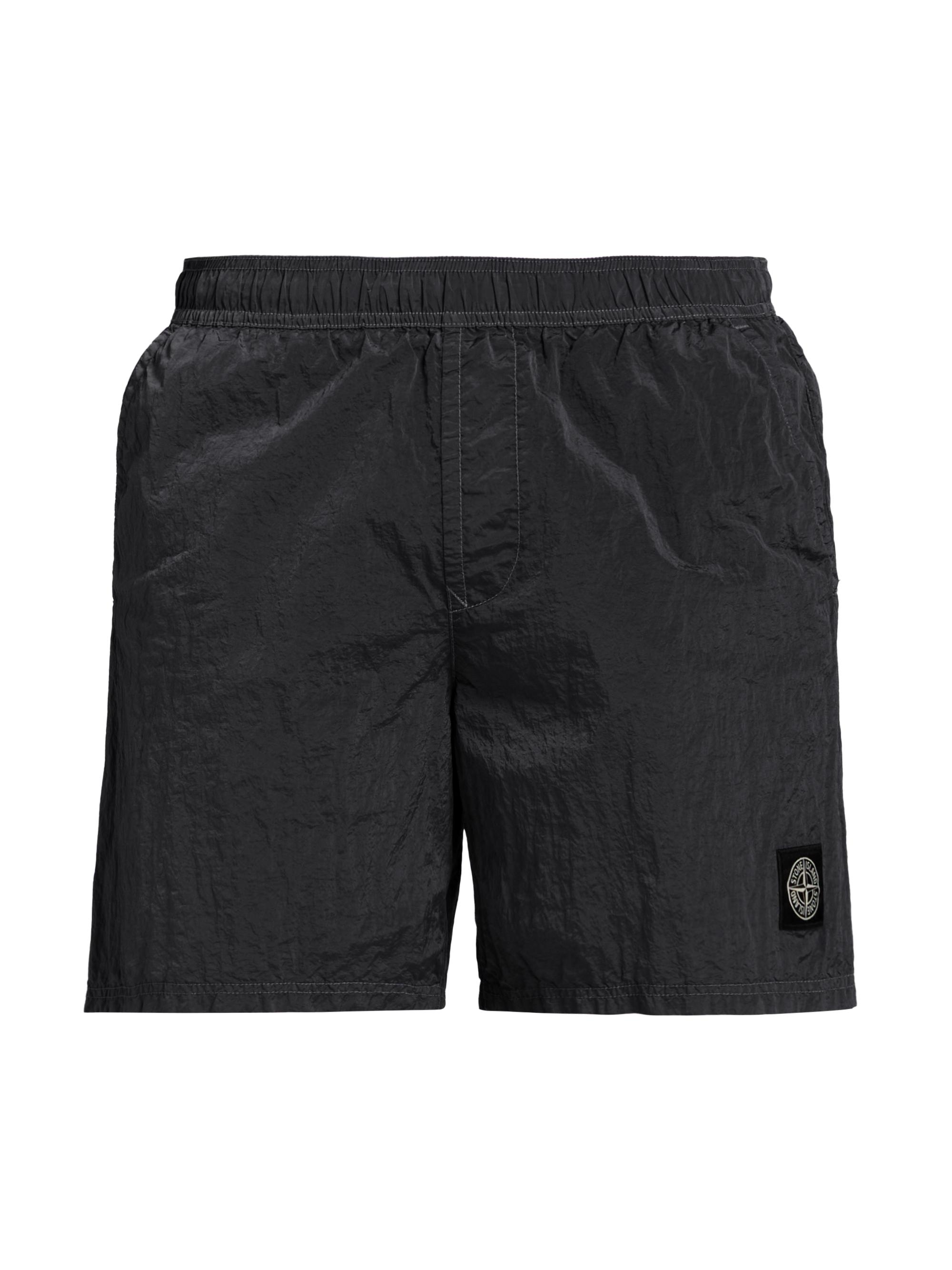 ★ stone swimwear nylonl M 黒 ★ STONE ISLAND Straight-Leg Mid-Length Logo-Appliquéd Nylon