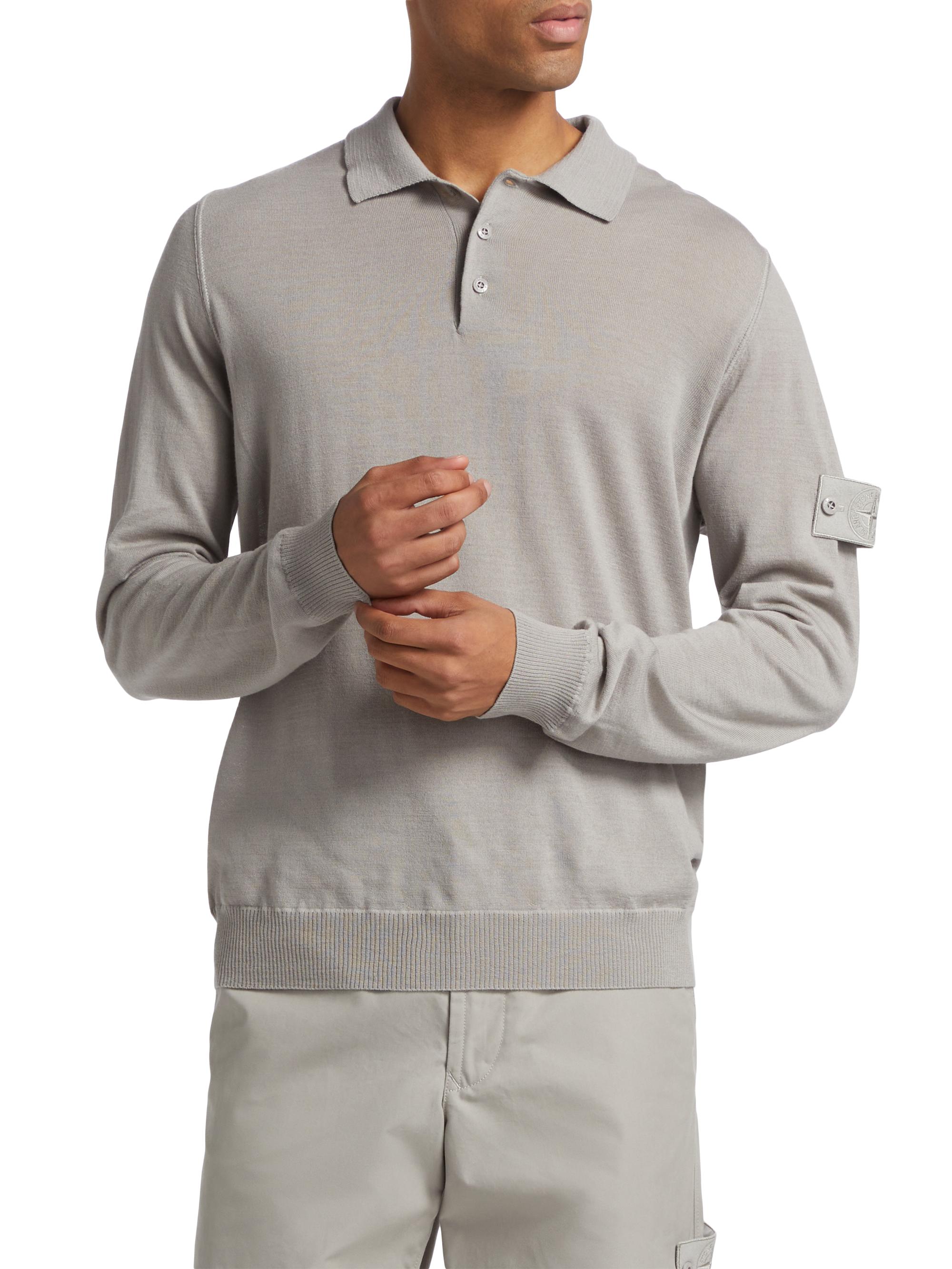 Stone Island Ghost Long-Sleeve Polo Shirt | Saks Fifth Avenue