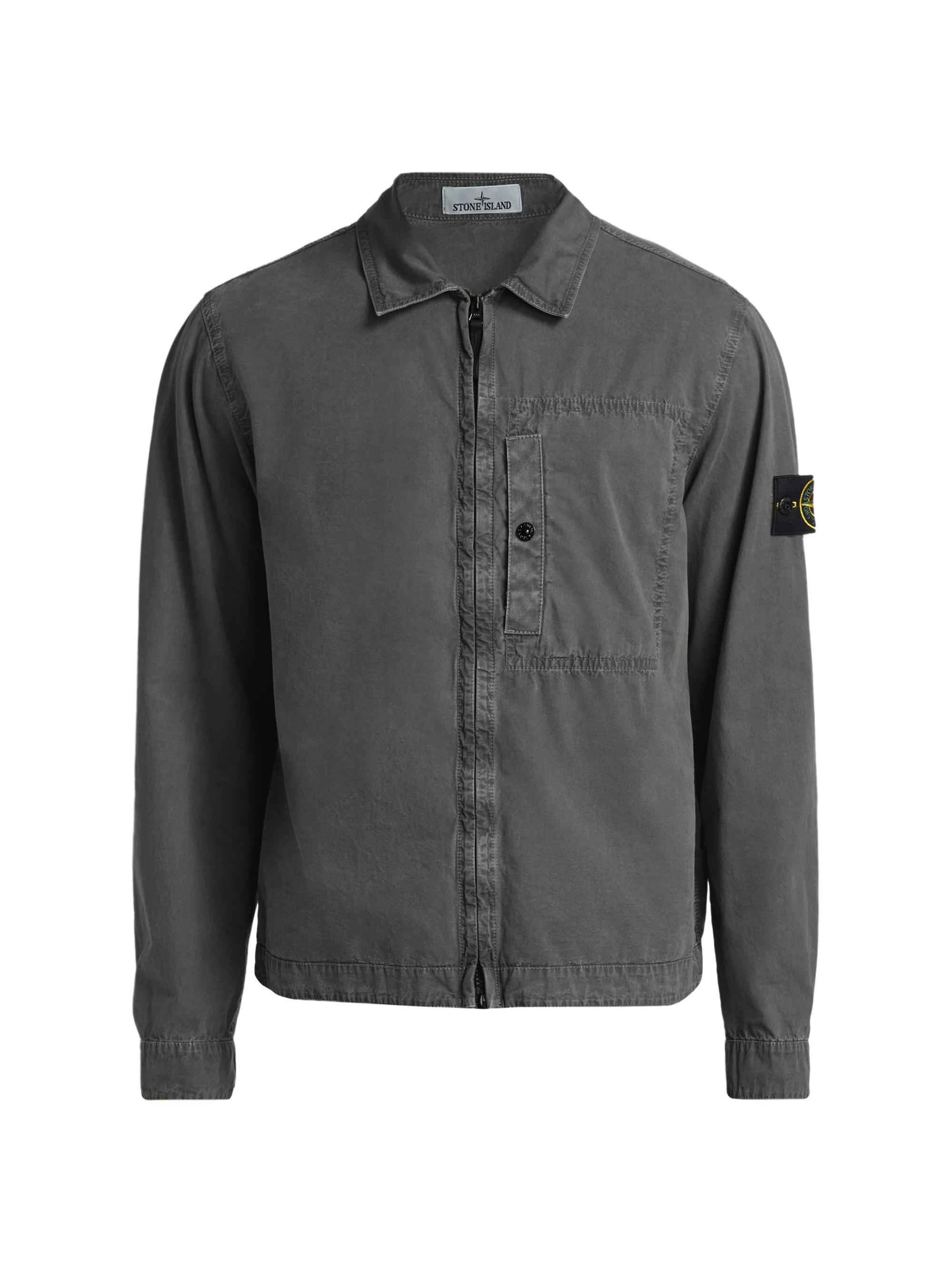 Stone Island Men's Cotton Canvas Overshirt - Charcoal