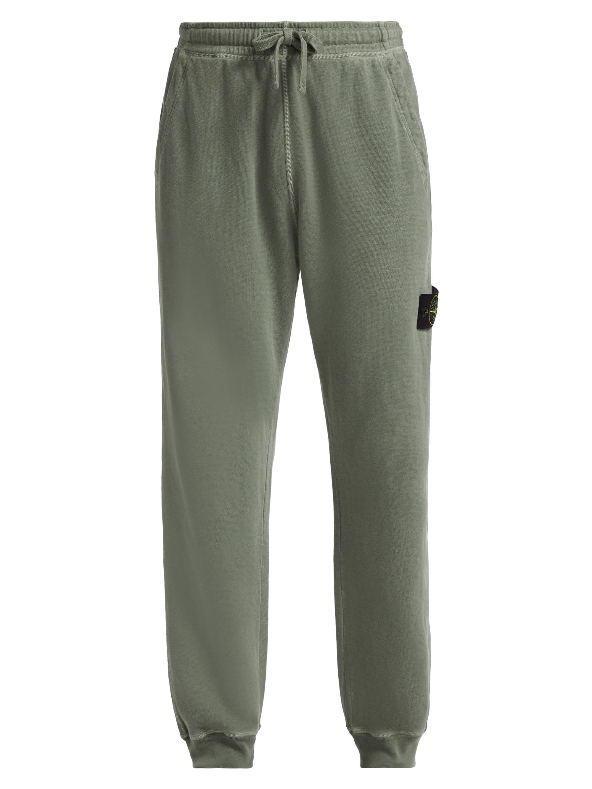 Stone Island Men's Malfile Cotton Fleece Jogger Sweatpants - Musk