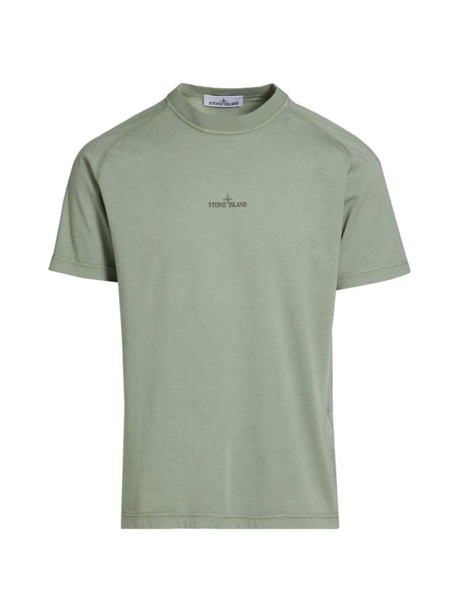 ★STONE ★ Logo Print Garment Dyed Short Sleeve T-Shir Stone Island Institutional Print Garment-Dyed T-Shirt | Saks