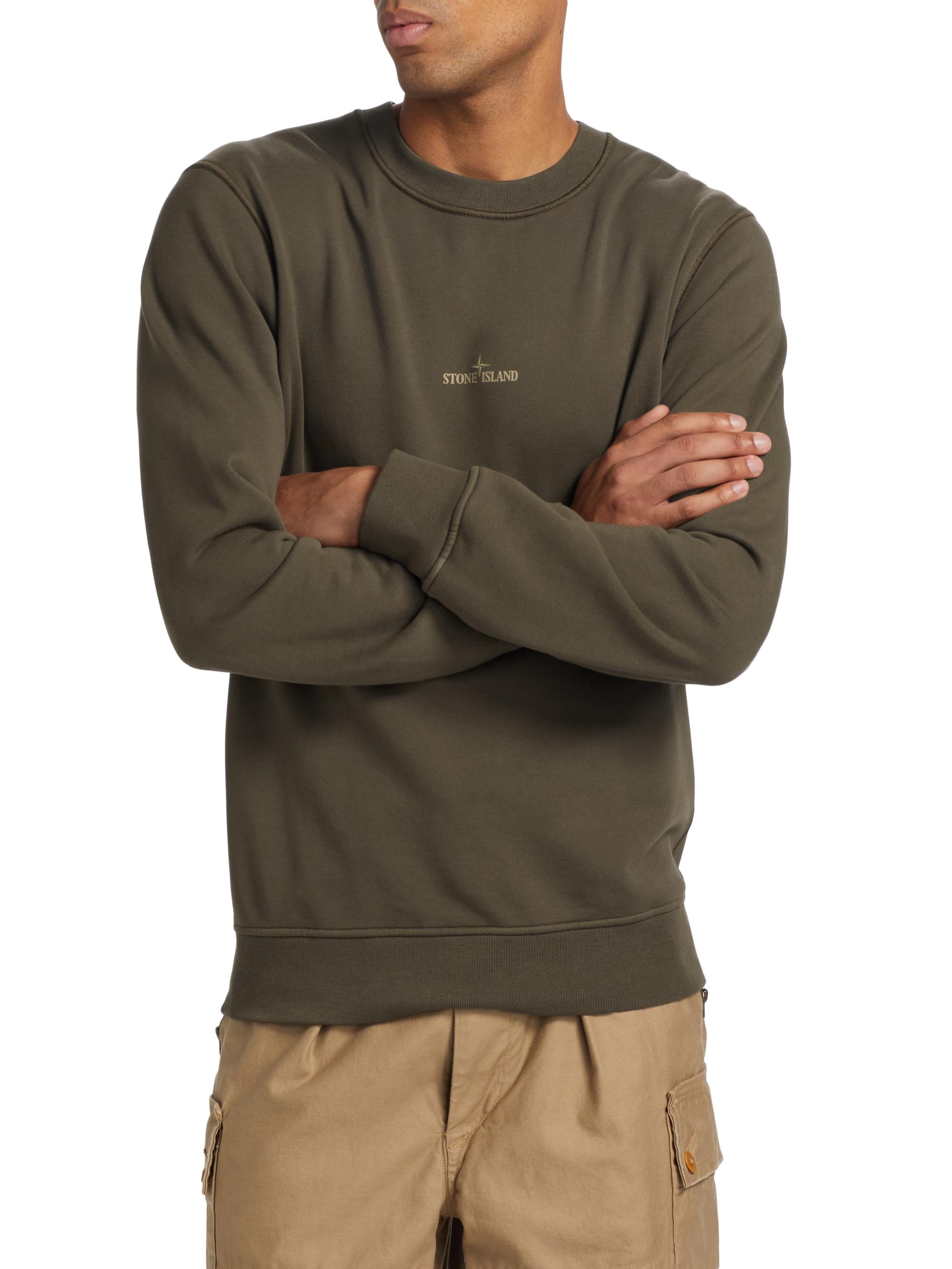 トップス STONE  CottonRoundNeckLongSleeves Stone Island Logo Cotton Crewneck Sweatshirt | Saks Fifth Avenue