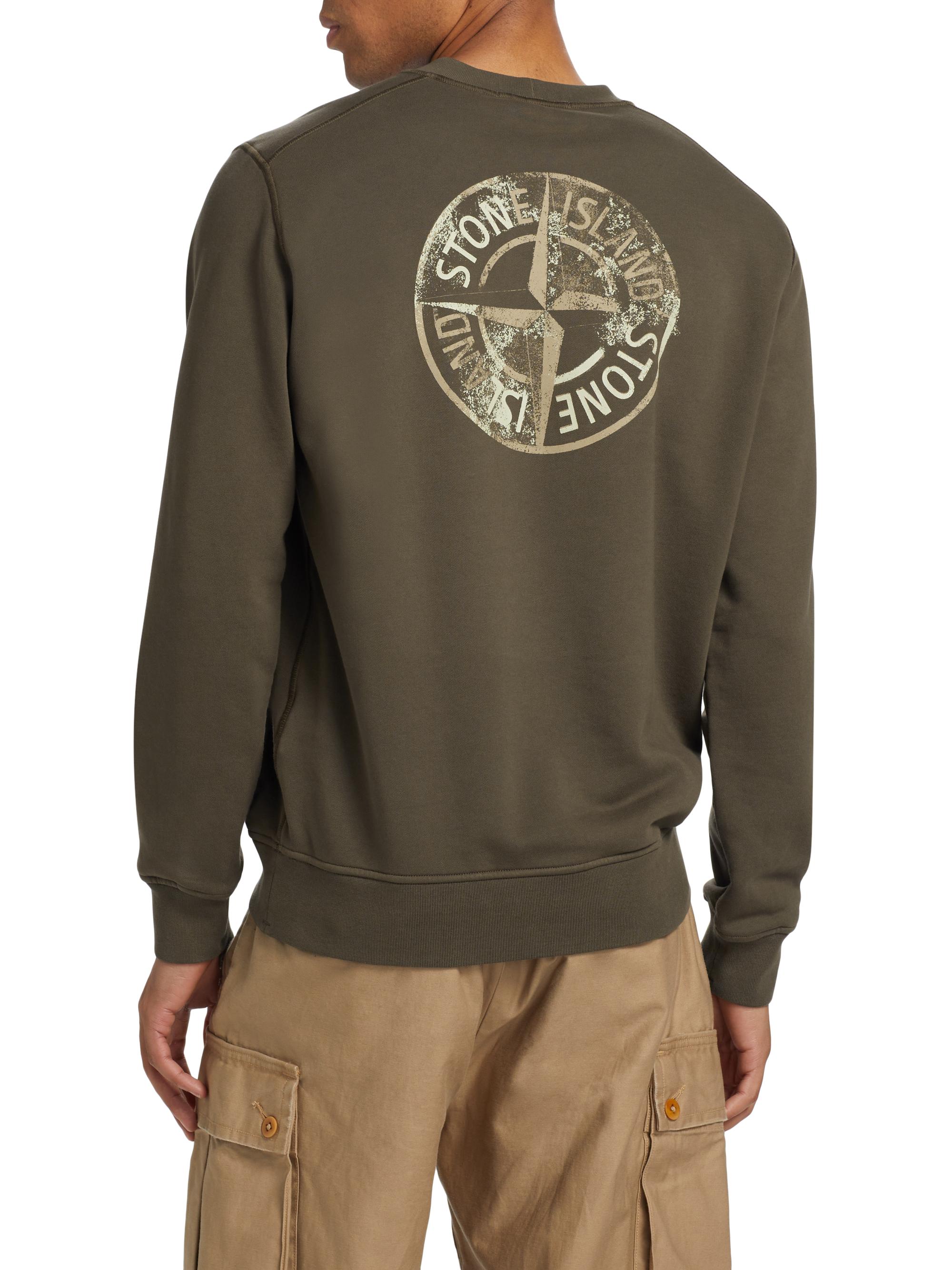Stone Island Logo Cotton Crewneck Sweatshirt | Saks Fifth Avenue
