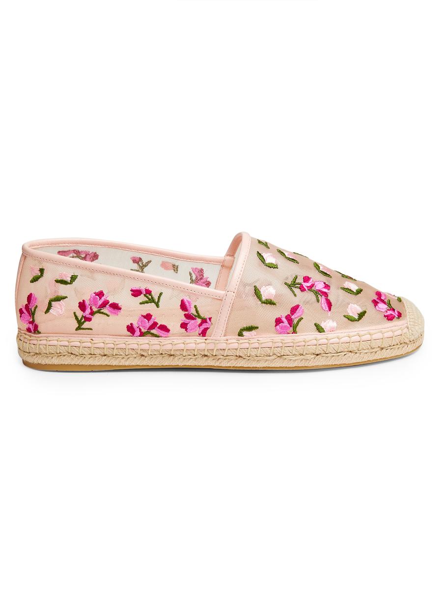 Stuart Weitzman BareItAll Floral-Embroidered Mesh