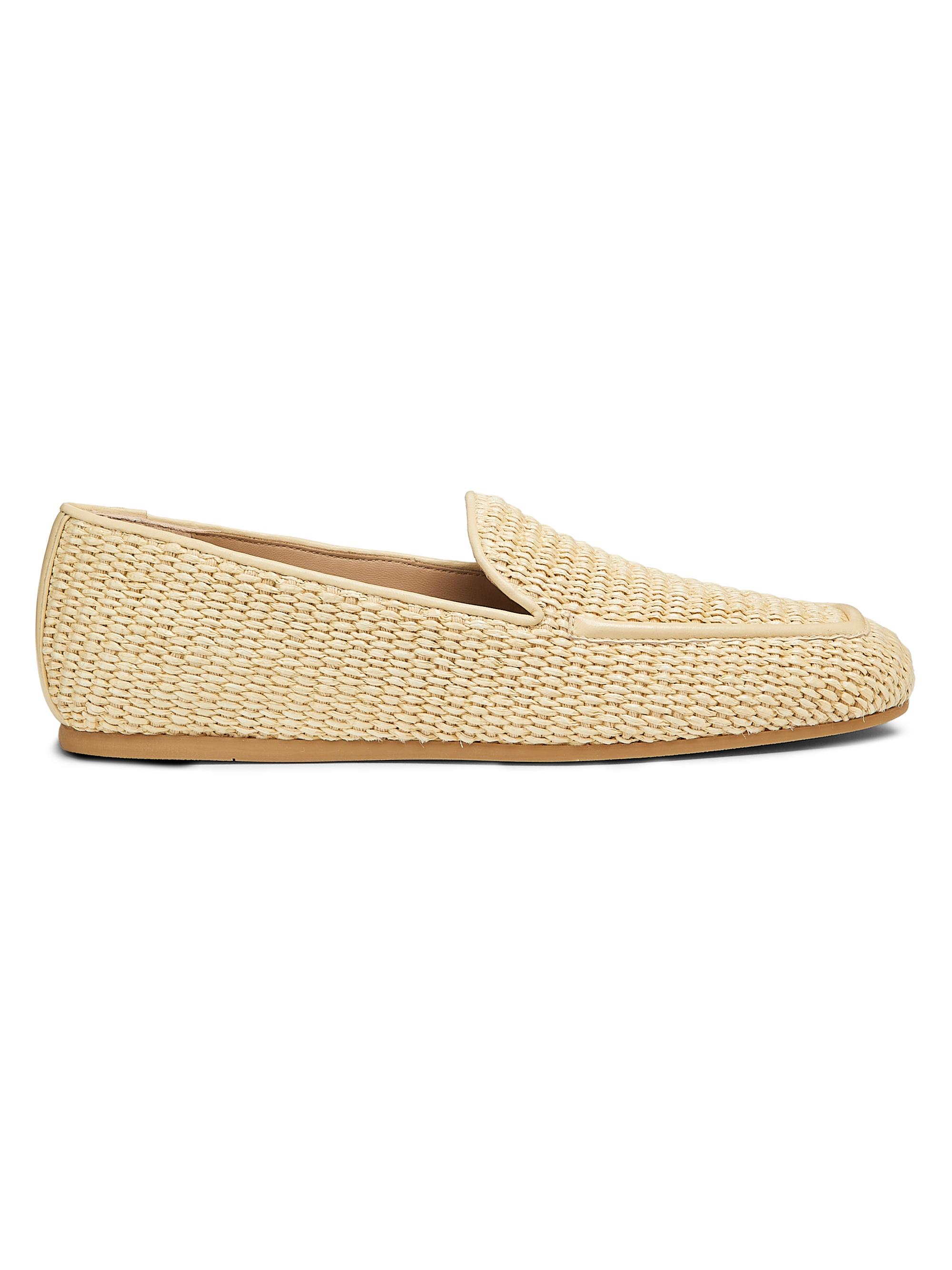 Stuart Weitzman Women's Lee Raffia Leather Loafers - Natural Vanilla