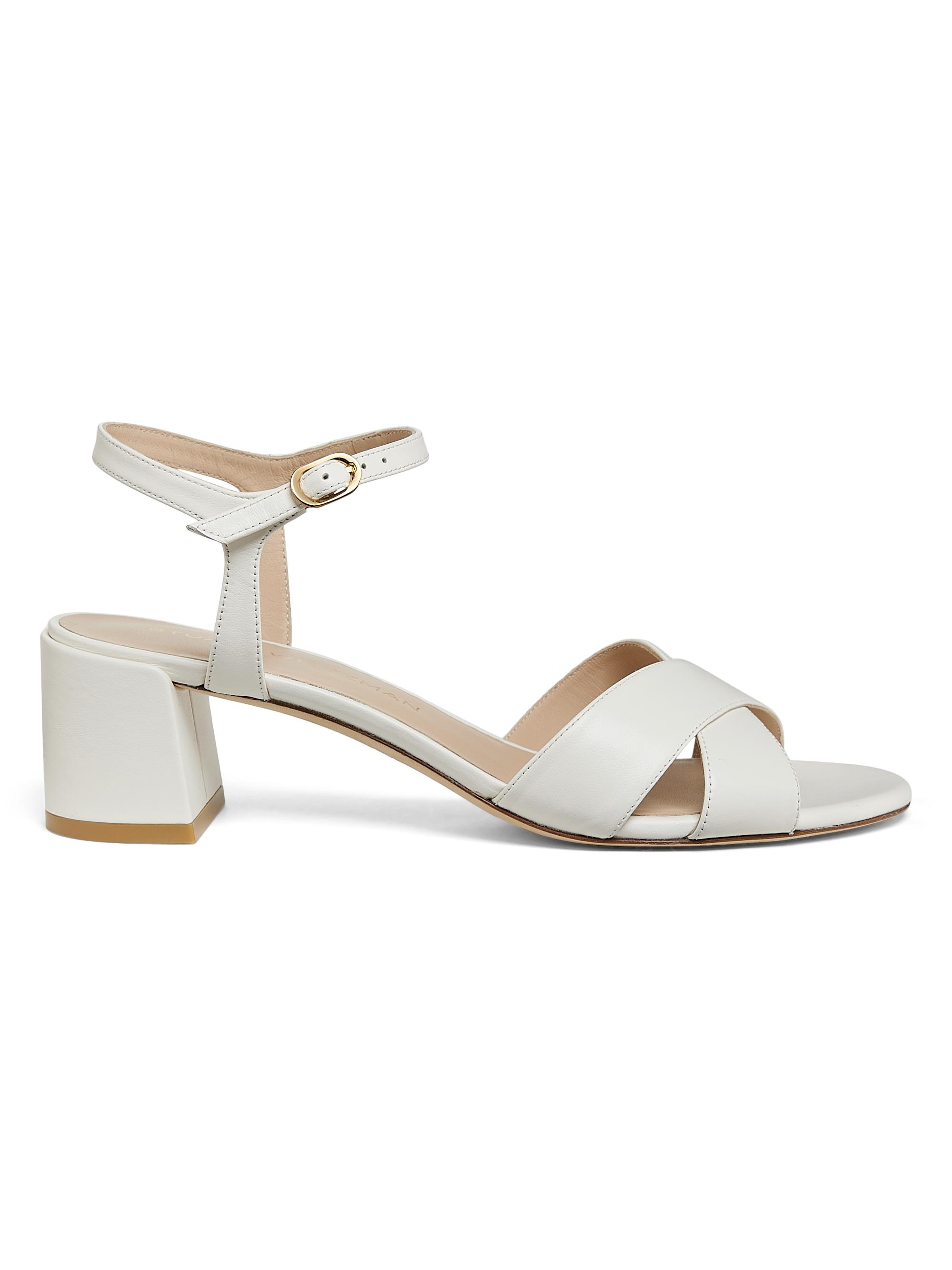 STUART WEITZMAN Dayna metallic leather platform sandals  Stuart Weitzman Cream Sandals with Silver Buckle display picture 1