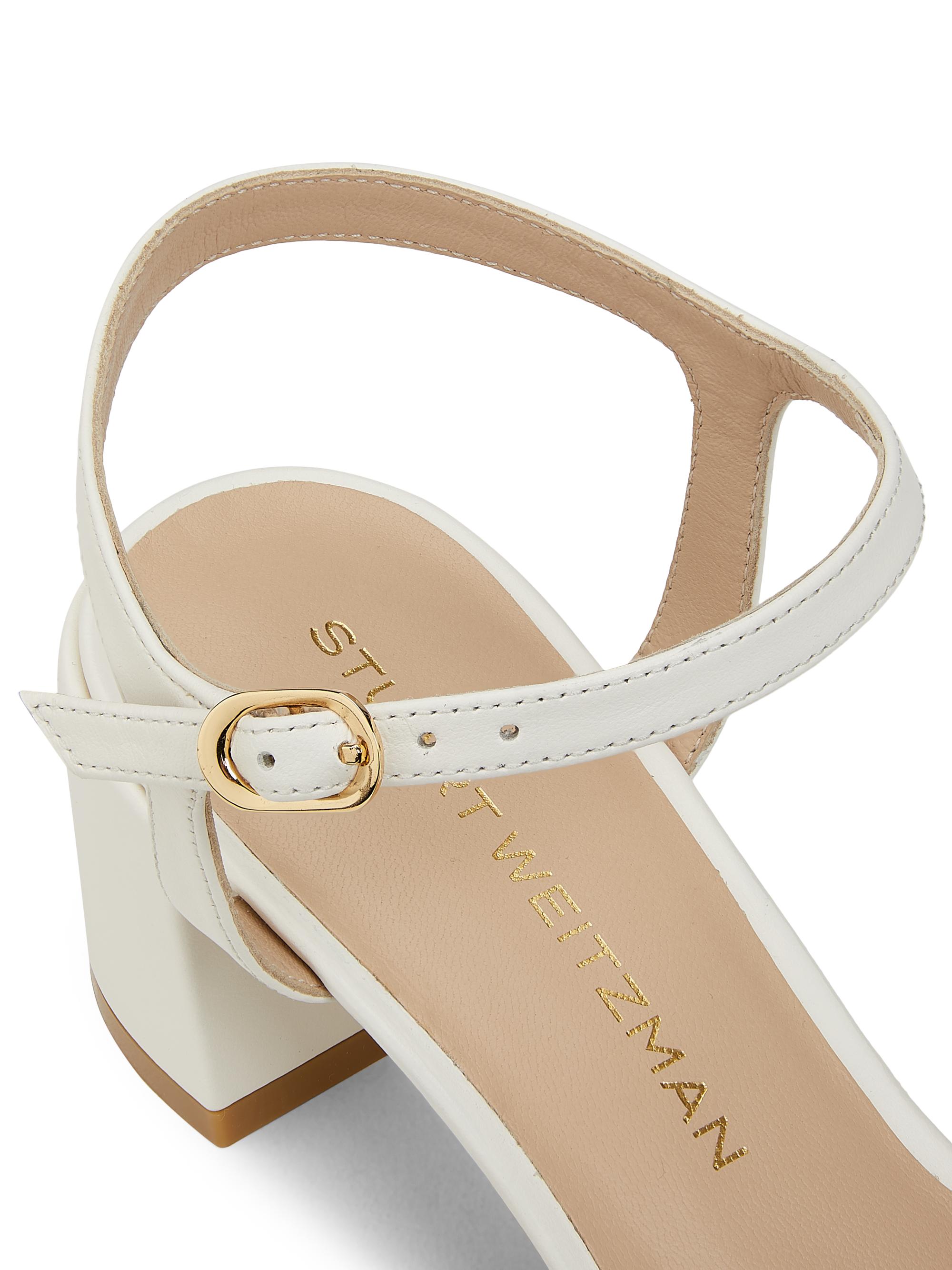 STUART WEITZMAN Dayna metallic leather platform sandals  Stuart Weitzman Cream Sandals with Silver Buckle display picture 1
