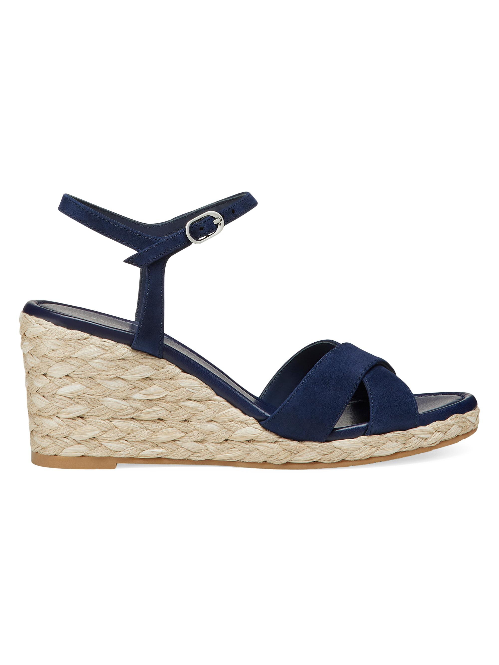 Stuart Weitzman Women's Dayna Suede Espadrille Wedges - Nice Blue Natural