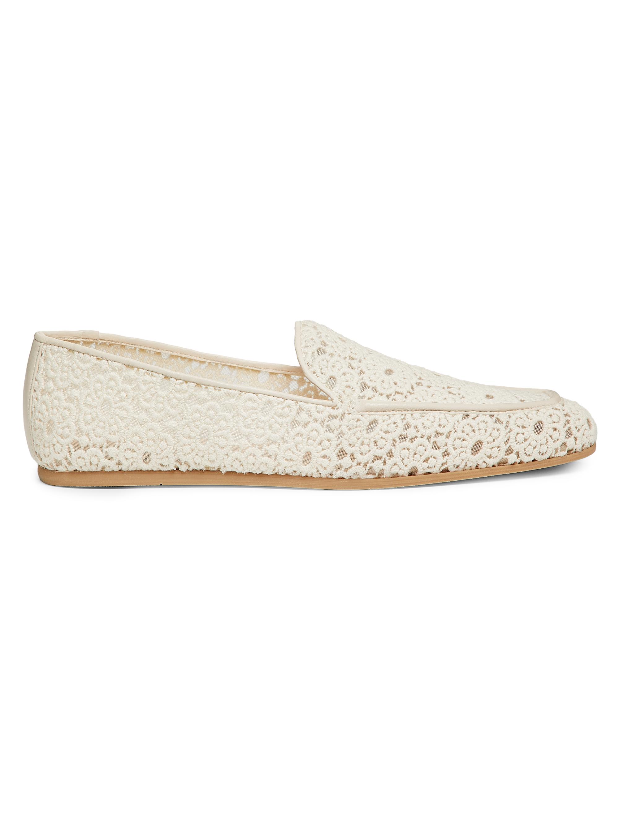 Stuart Weitzman Women's Lee Crochet Leather Loafers - Linen Cream