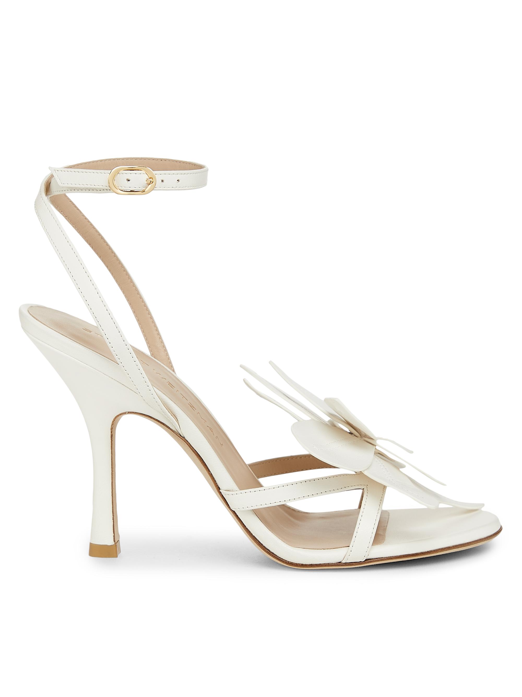 Stuart Weitzman Women's Paradise 100MM Nappa Leather Sandals - Cream