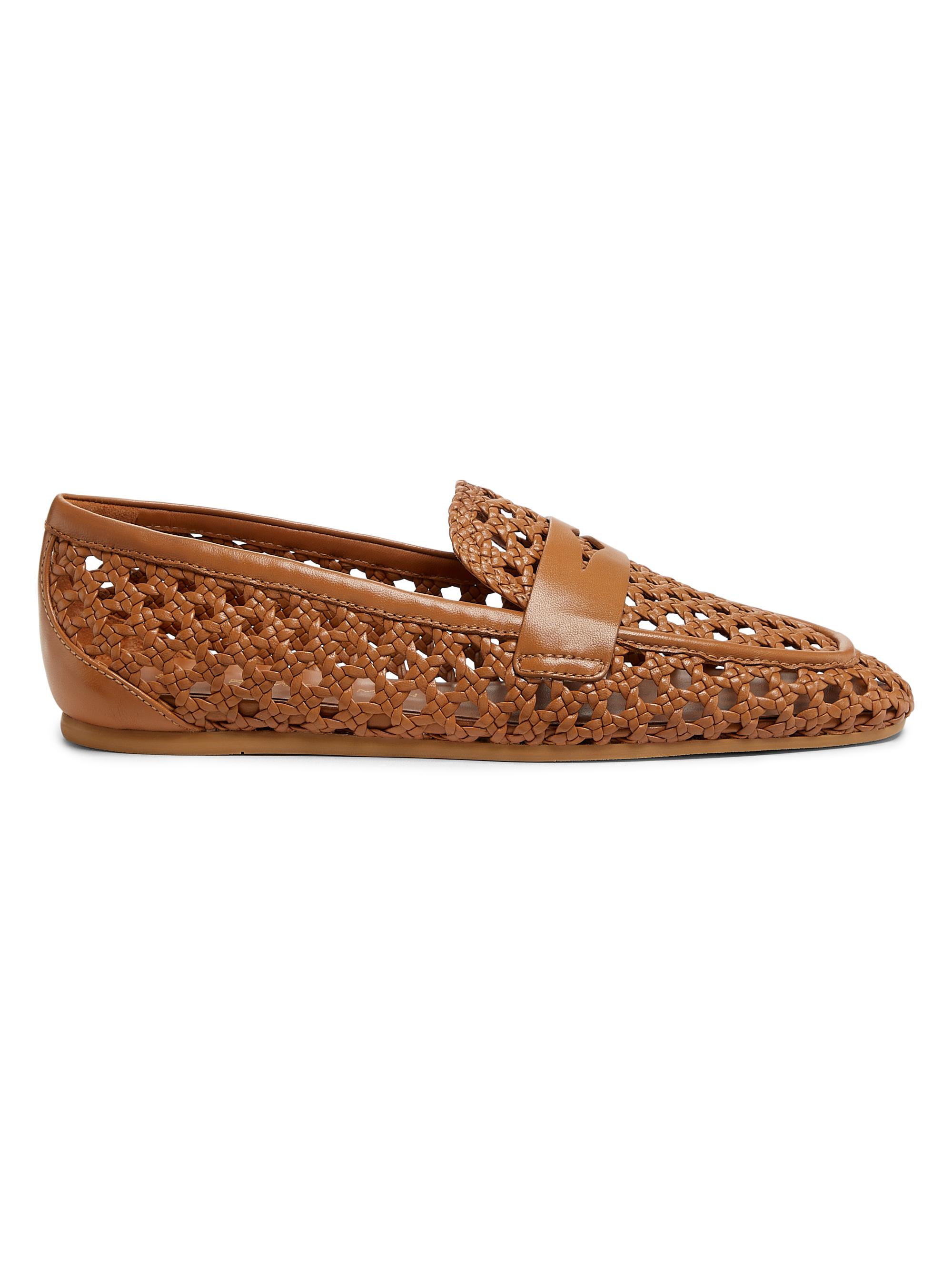 Saks Fifth Avenue Tan Woven Loafers Alexandre Birman Jane Tresse Woven Leather Loafers | Saks  main image 3