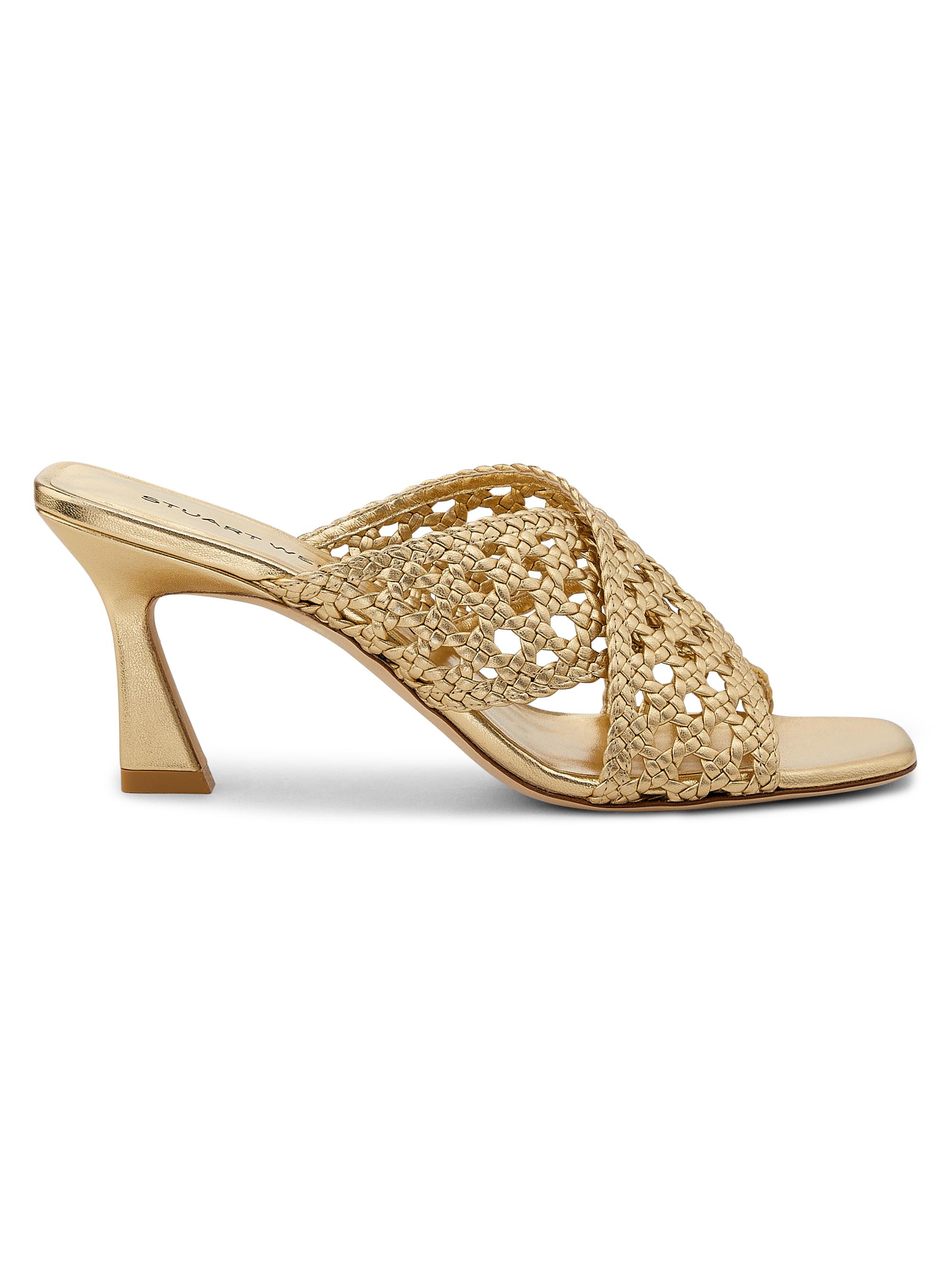 Stuart Weitzman Women's Thea Metallic Leather Mules - Golden