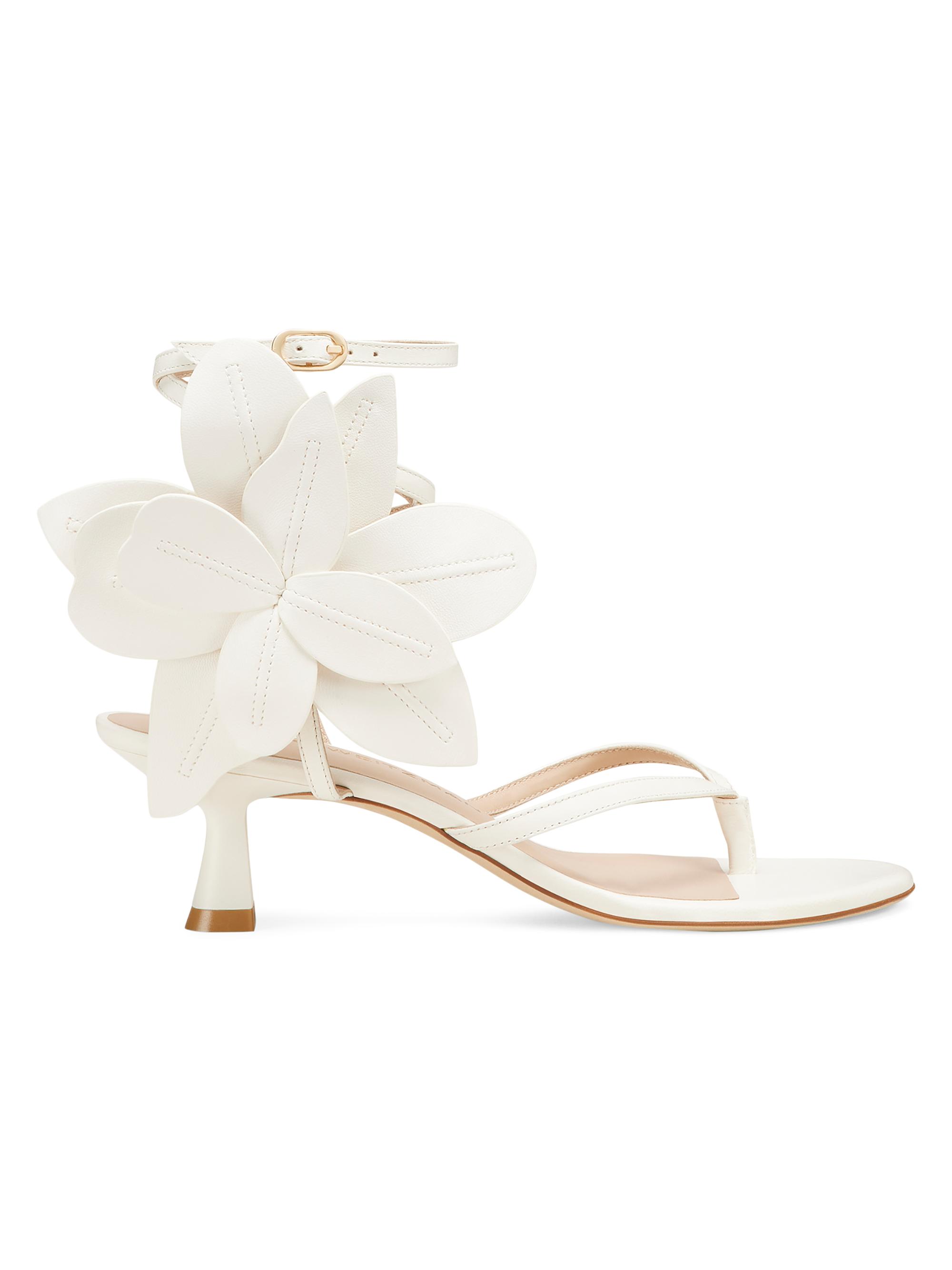 Stuart Weitzman Women's Paradise 50MM Leather Sandals - Lemon Chiffon