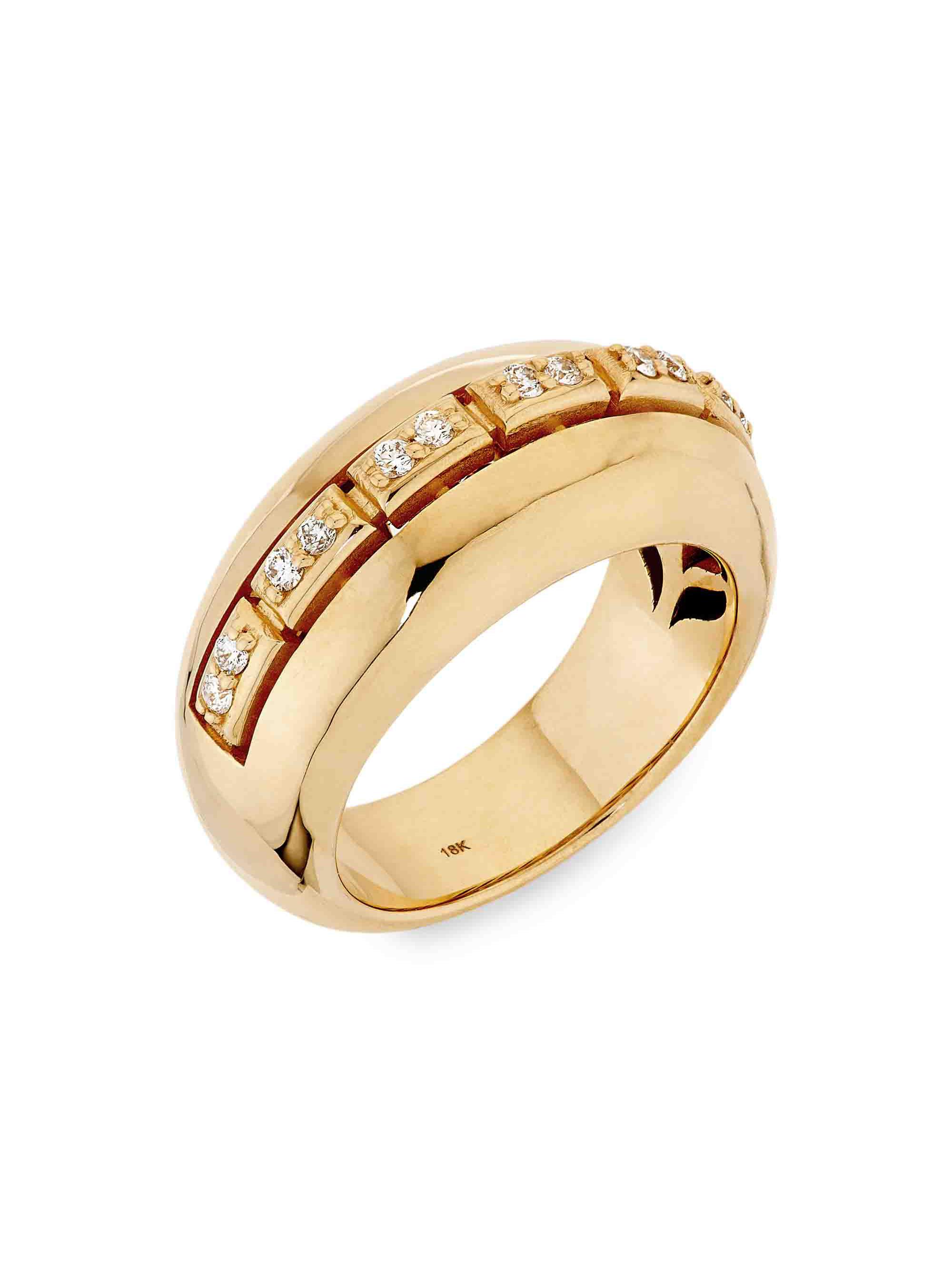 Onirikka Women's Glimmer 18K-Yellow-Gold & 0.18 TCW Diamond Ring - Gold