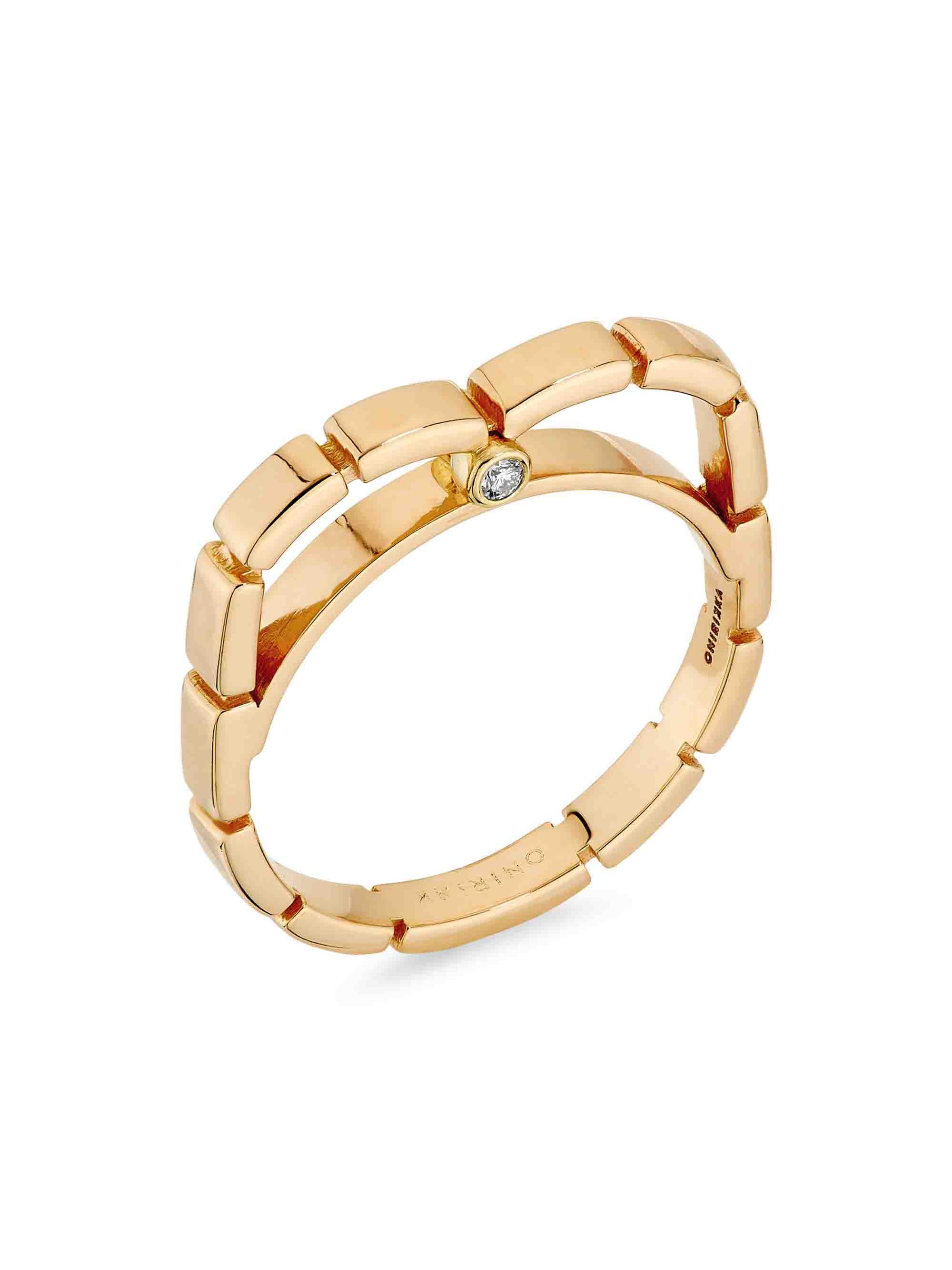 Onirikka Women's Glimmer 18K Yellow Gold & 0.02 TCW Diamond Heart Ring - Gold